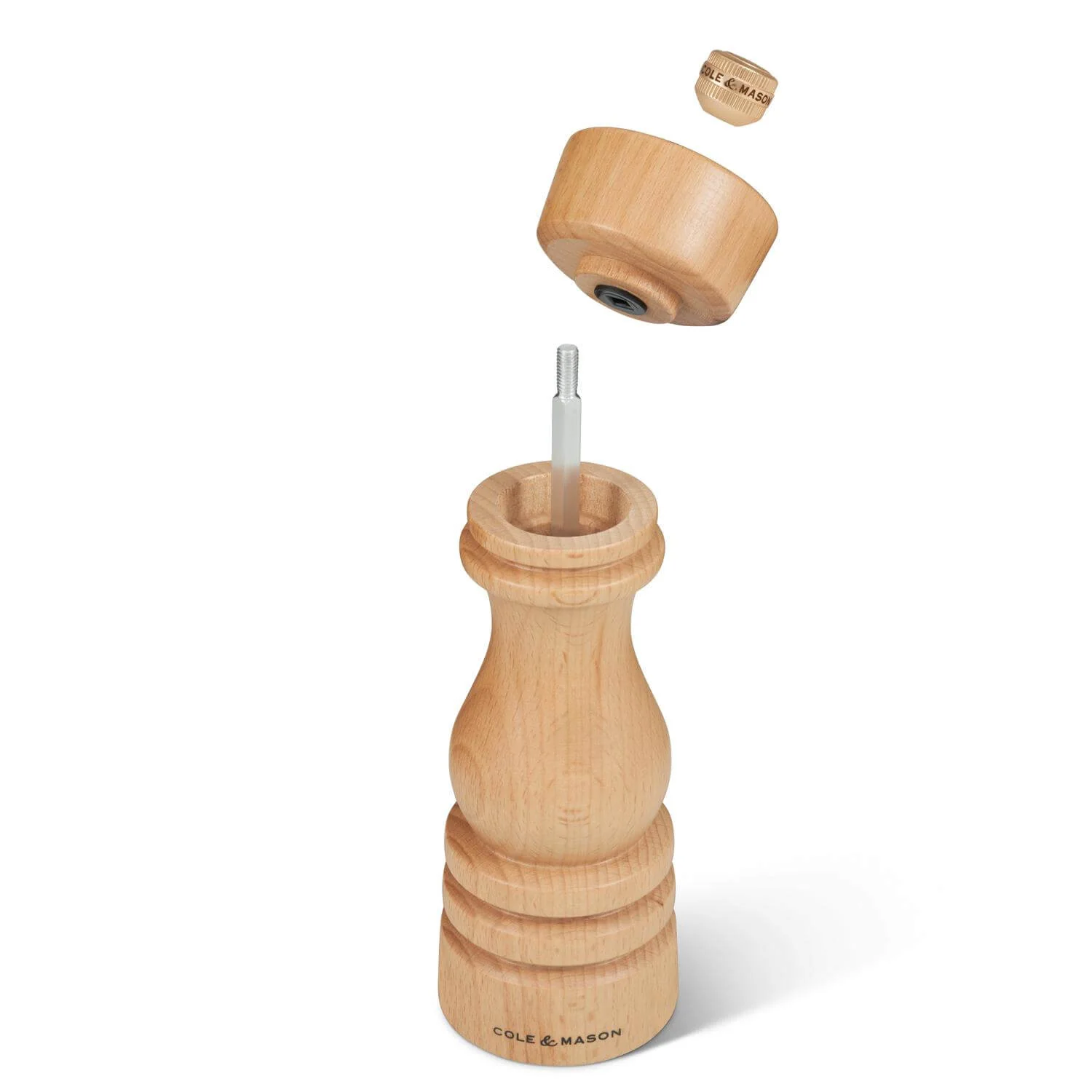 Cole & Mason London 18cm Beech Wood Pepper Mill - Natural Beech - Image 2