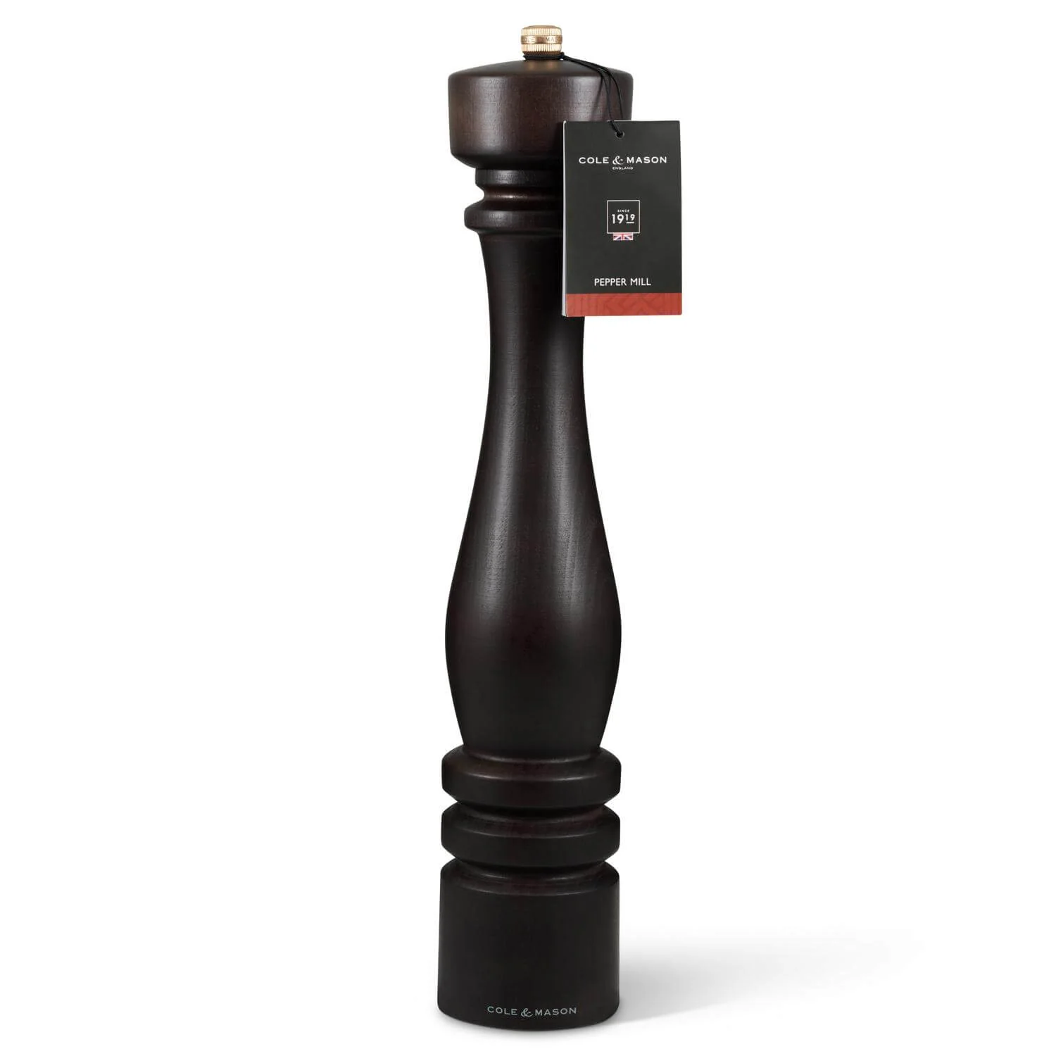 Cole & Mason London Large 40cm Beech Wood Pepper Mill - Chocolate - Image 5