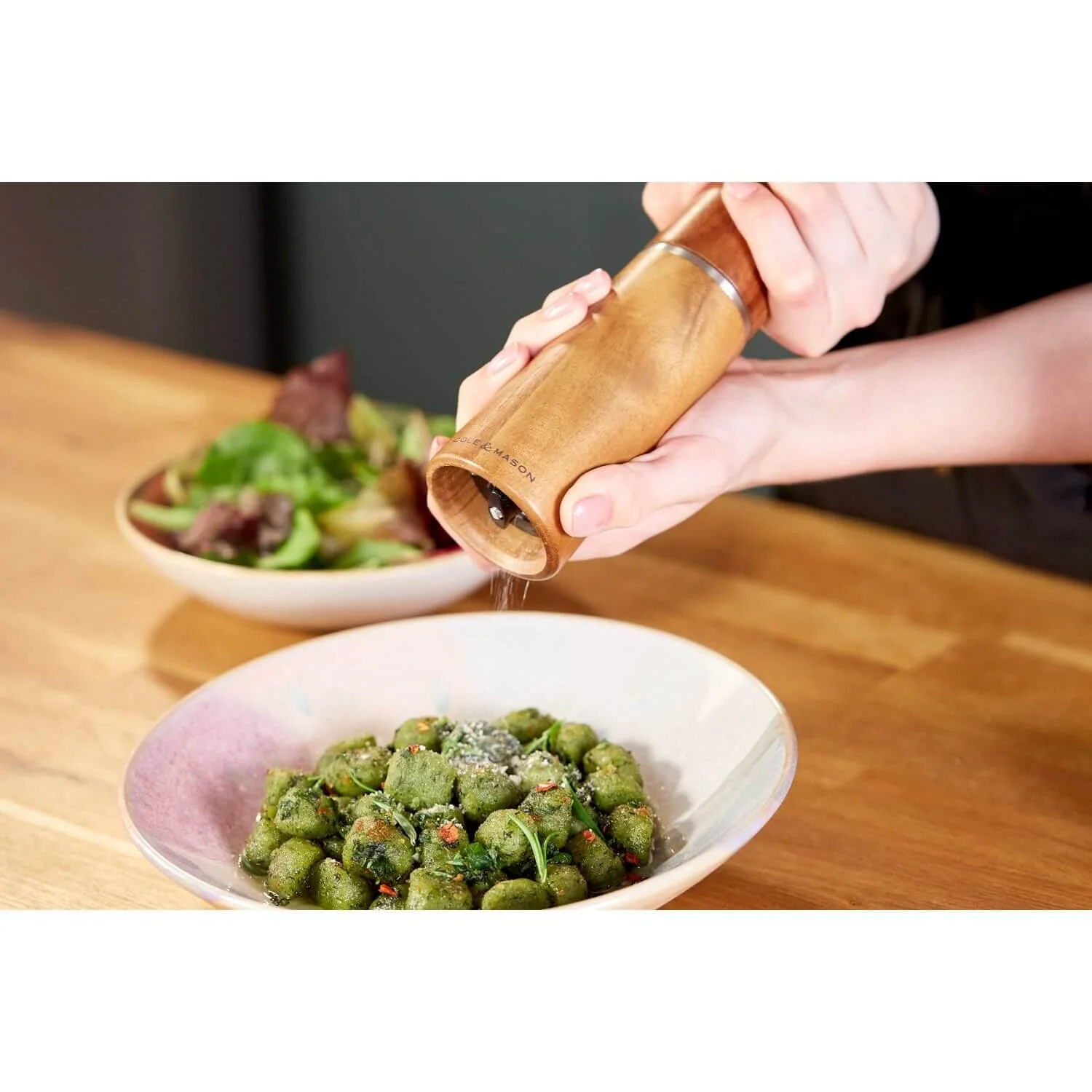 Cole & Mason Marlow Salt & Pepper Mill Set - Acacia - Image 9
