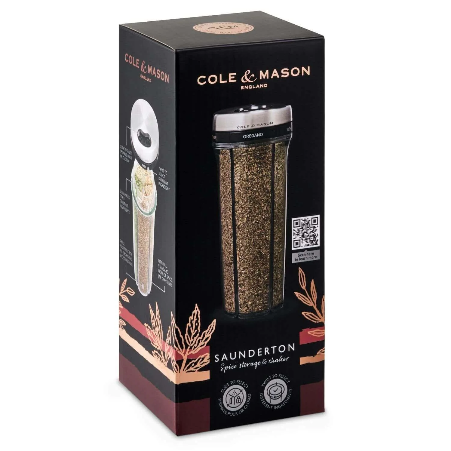 Cole & Mason Saunderton Herb 20cm Storage Shaker - Filled - Image 6