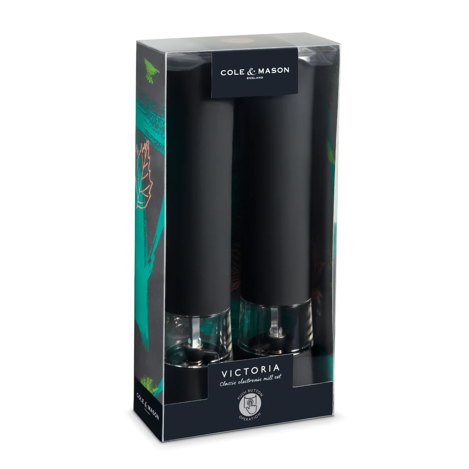 Cole & Mason Victoria Electronic Salt & Pepper Mill Set - Black - Image 2