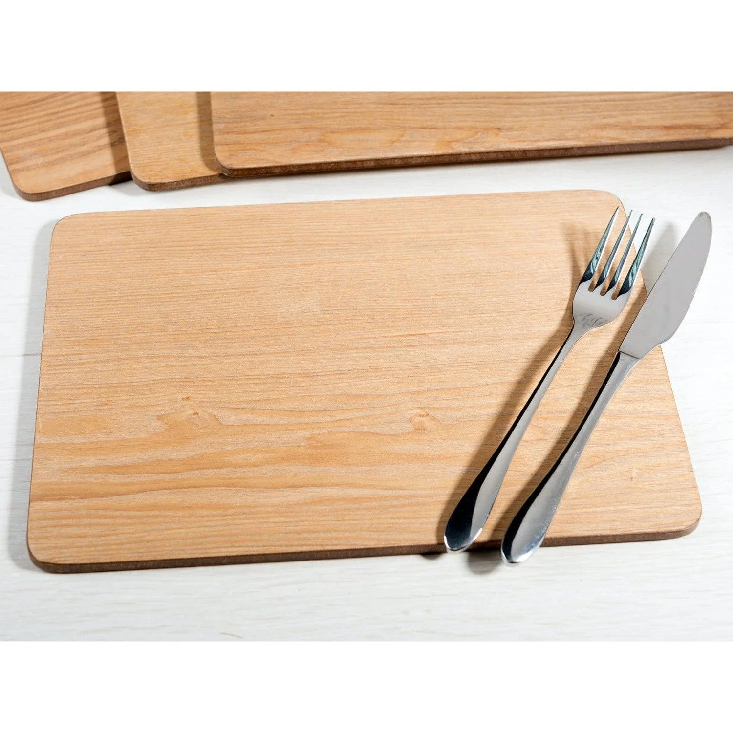 Creative Tops Naturals 4 Piece Rectangle Placemat Set - Oak Veneer - Image 4