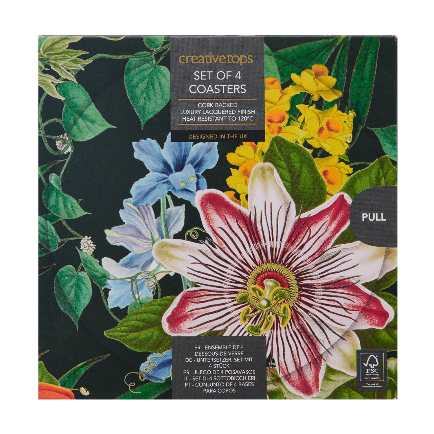 Creative Tops Set Of 4 Round Coasters - Floral - Image 2