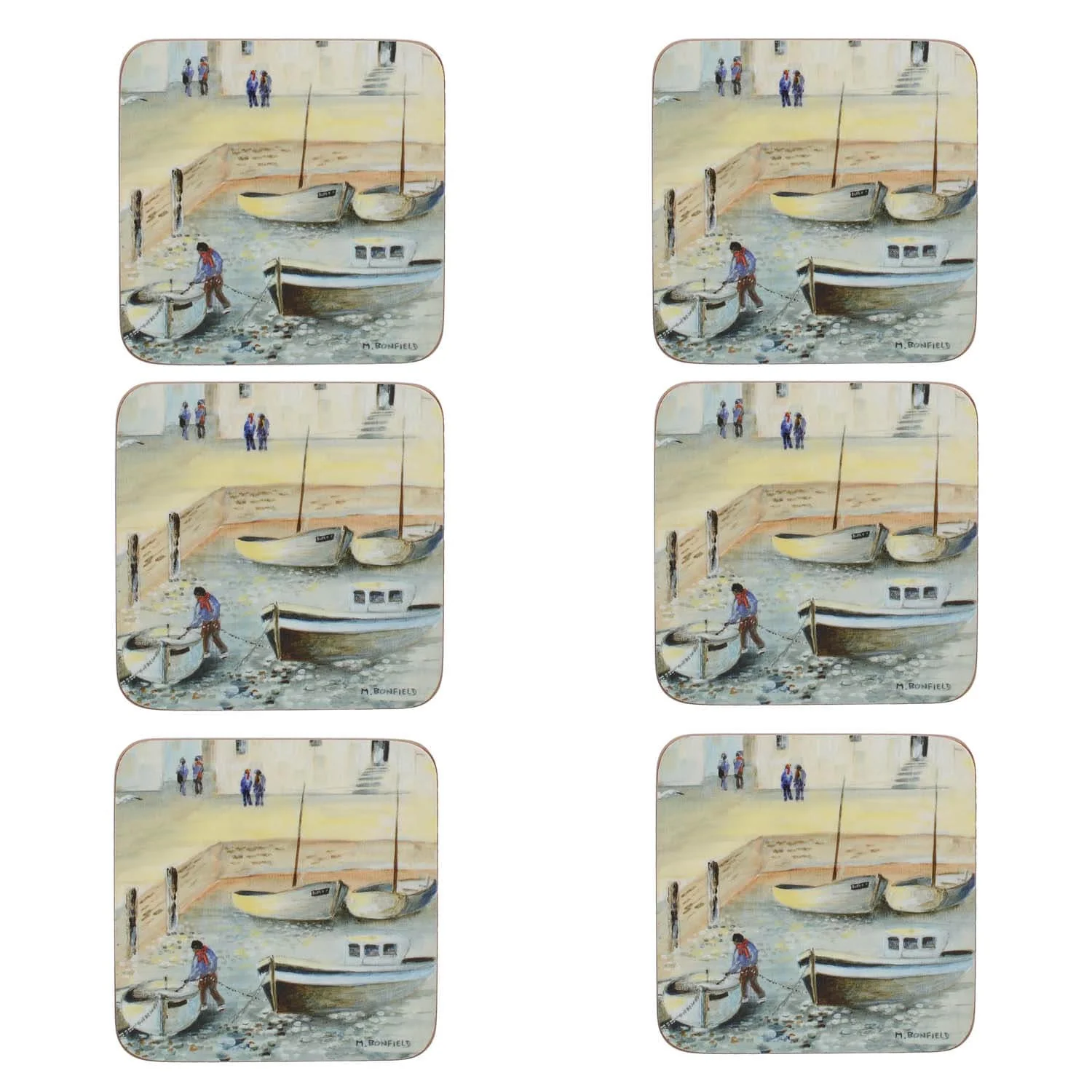 Creative Tops Set Of 4 Premium Coasters - Cornish Harbour