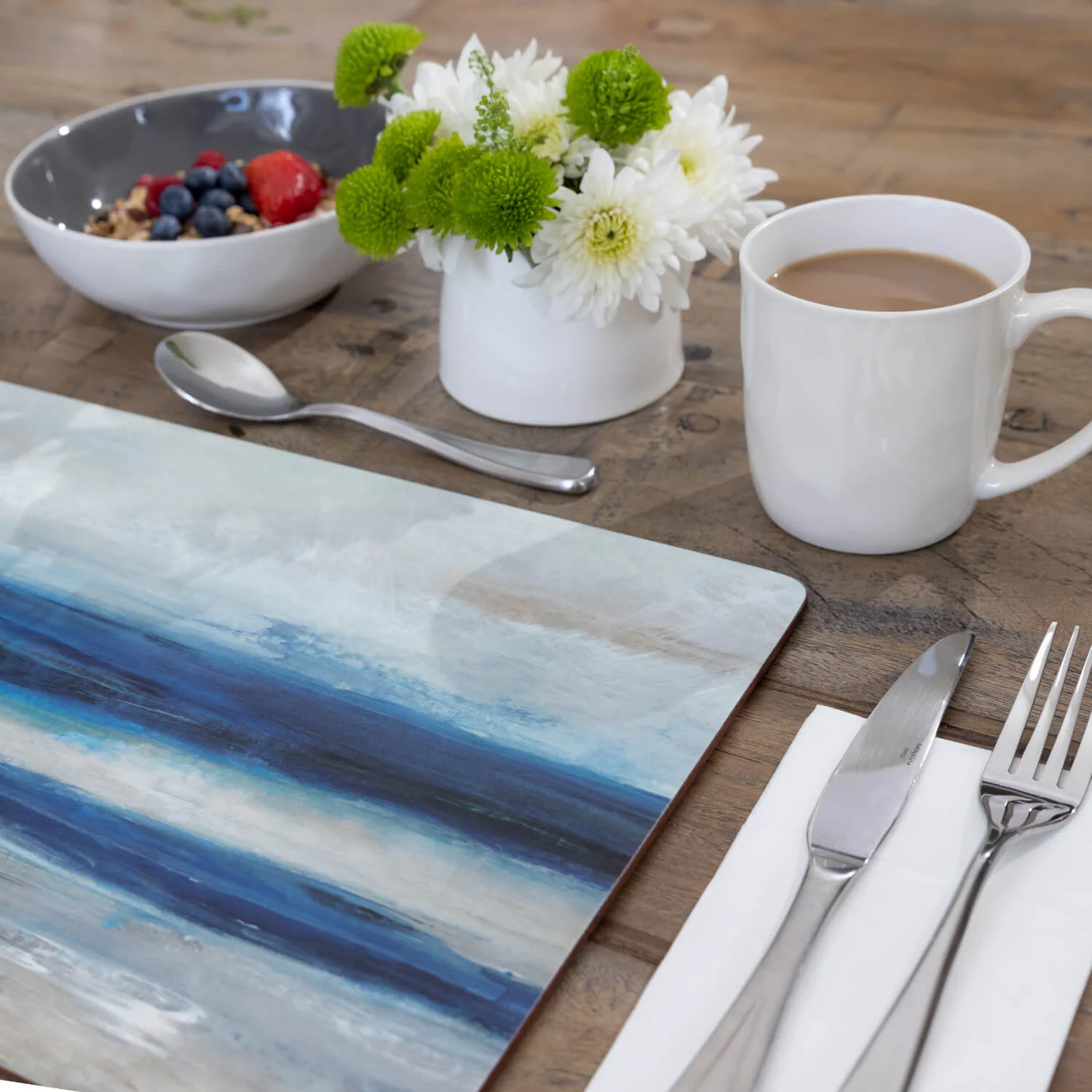 Creative Tops Set Of 4 Premium Placemats - Blue Abstract - Image 3