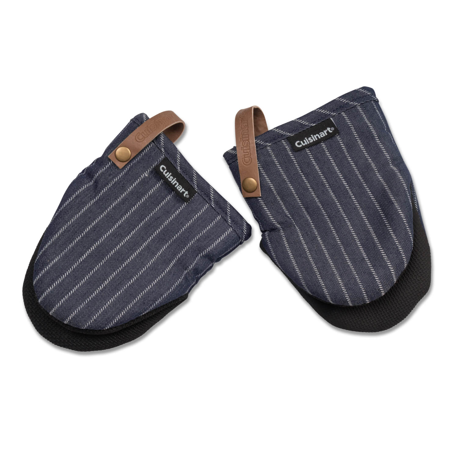 Cuisinart Neoprene Pack of 2 Mini Oven Mitts - Denim Pinstripe - Image 4