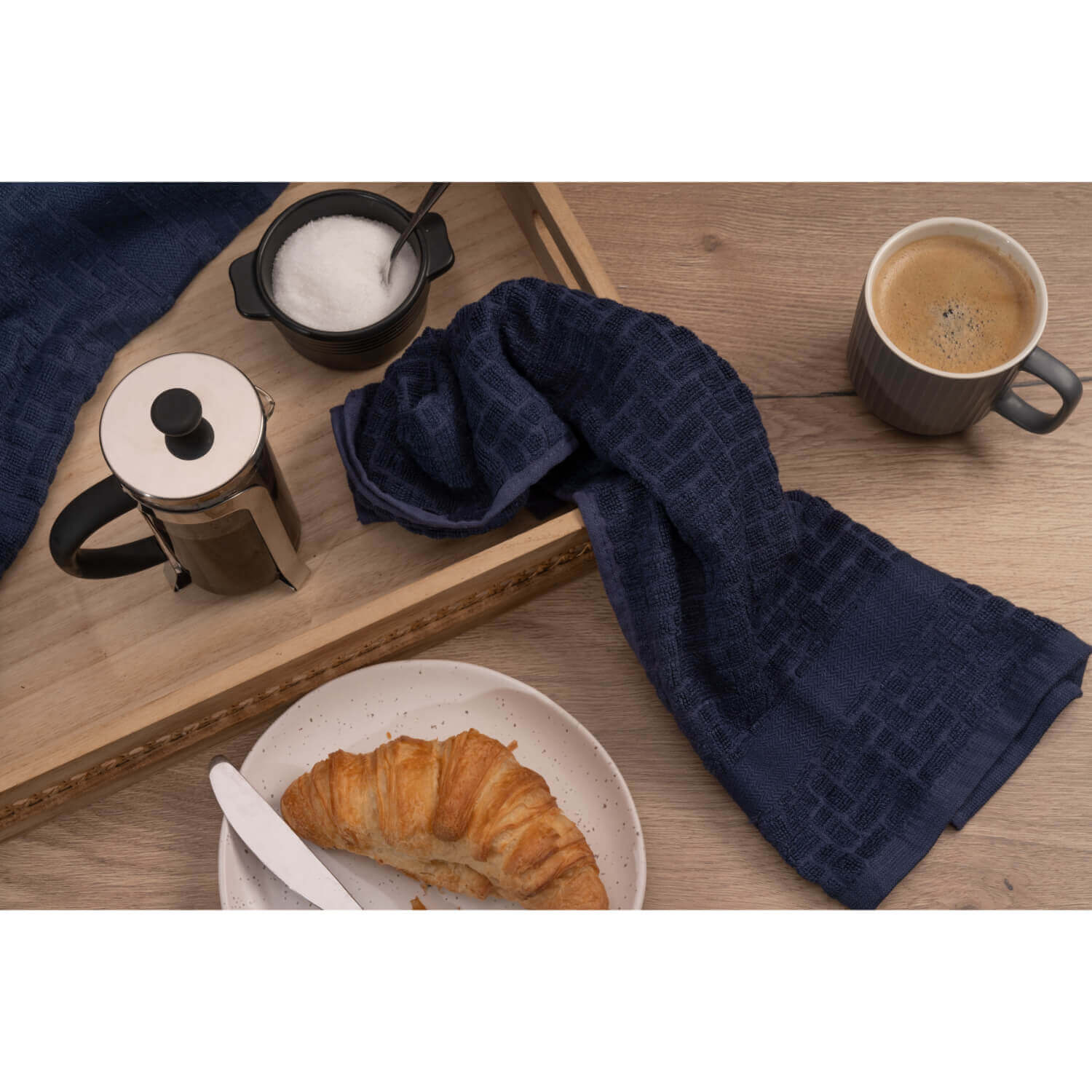 Cuisinart Pack of 2 Antimicrobial Professional Bamboo Sculpted Tea Towel - Blue - Image 8