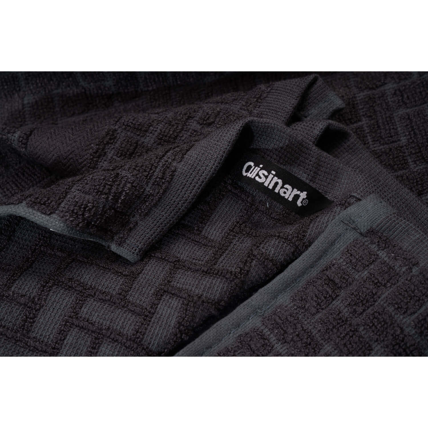 Cuisinart Pack of 2 Antimicrobial Professional Bamboo Sculpted Tea Towel - Charcoal - Image 3