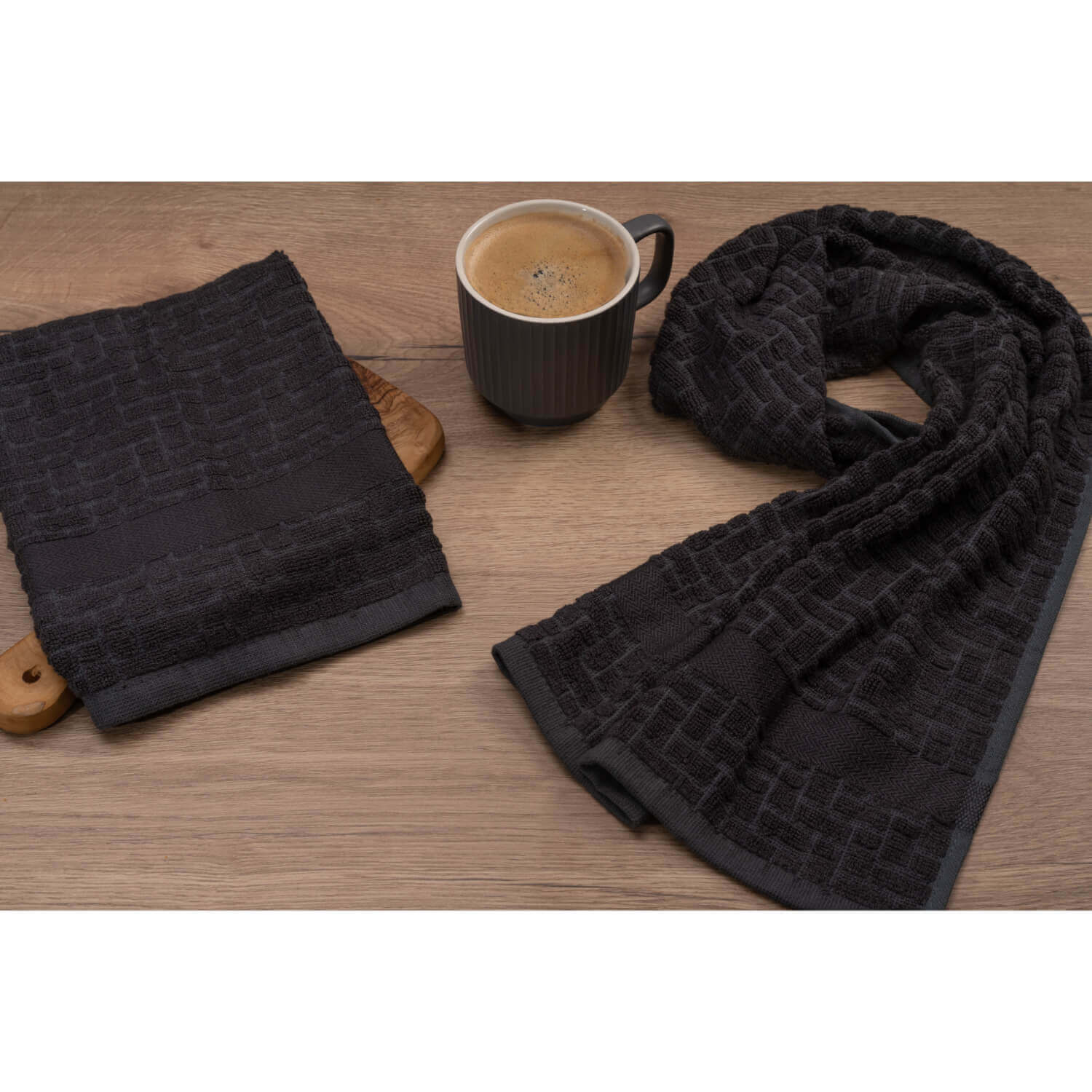 Cuisinart Pack of 2 Antimicrobial Professional Bamboo Sculpted Tea Towel - Charcoal - Image 7
