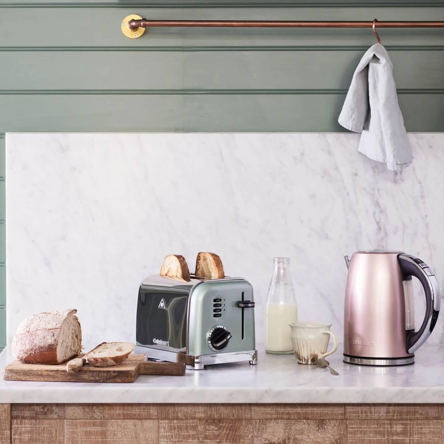 Cuisinart Style Collection Multi-Temp Jug Kettle & 2 Slice Toaster Set - Pistachio - Image 9
