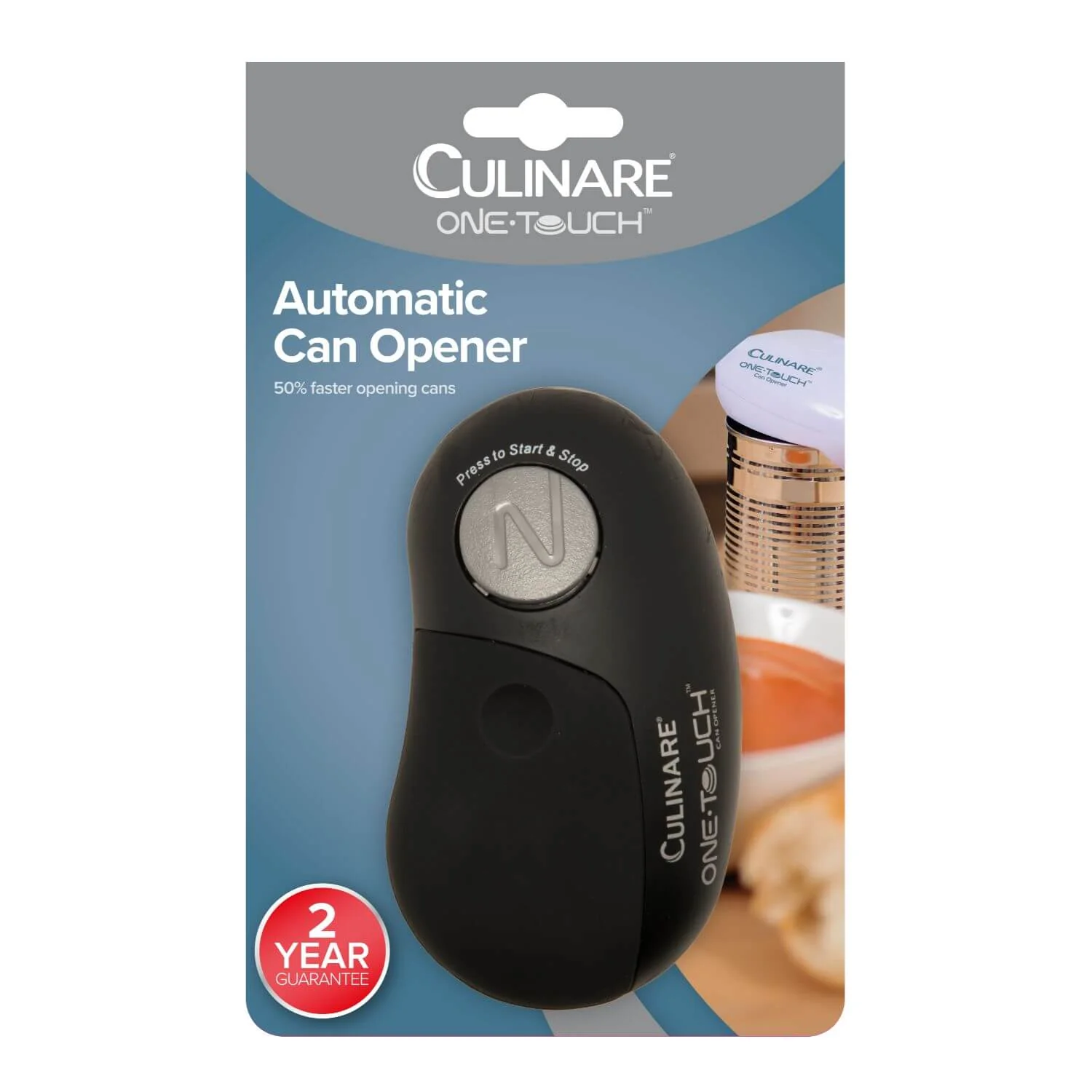 Culinare One-Touch Automatic Electric Can Opener - Black - Image 2