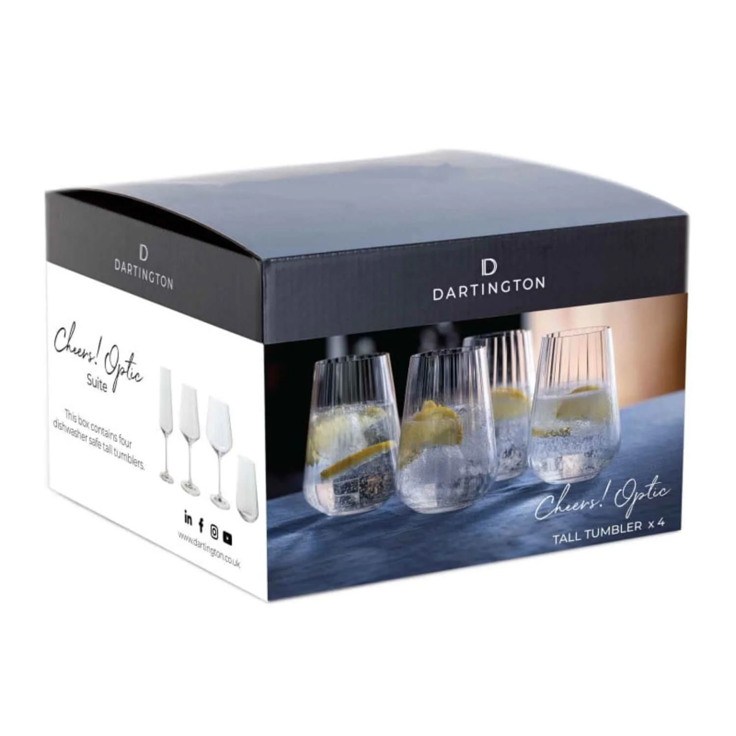Dartington Cheers Optic Tall Tumbler - Set Of 4 - Image 3