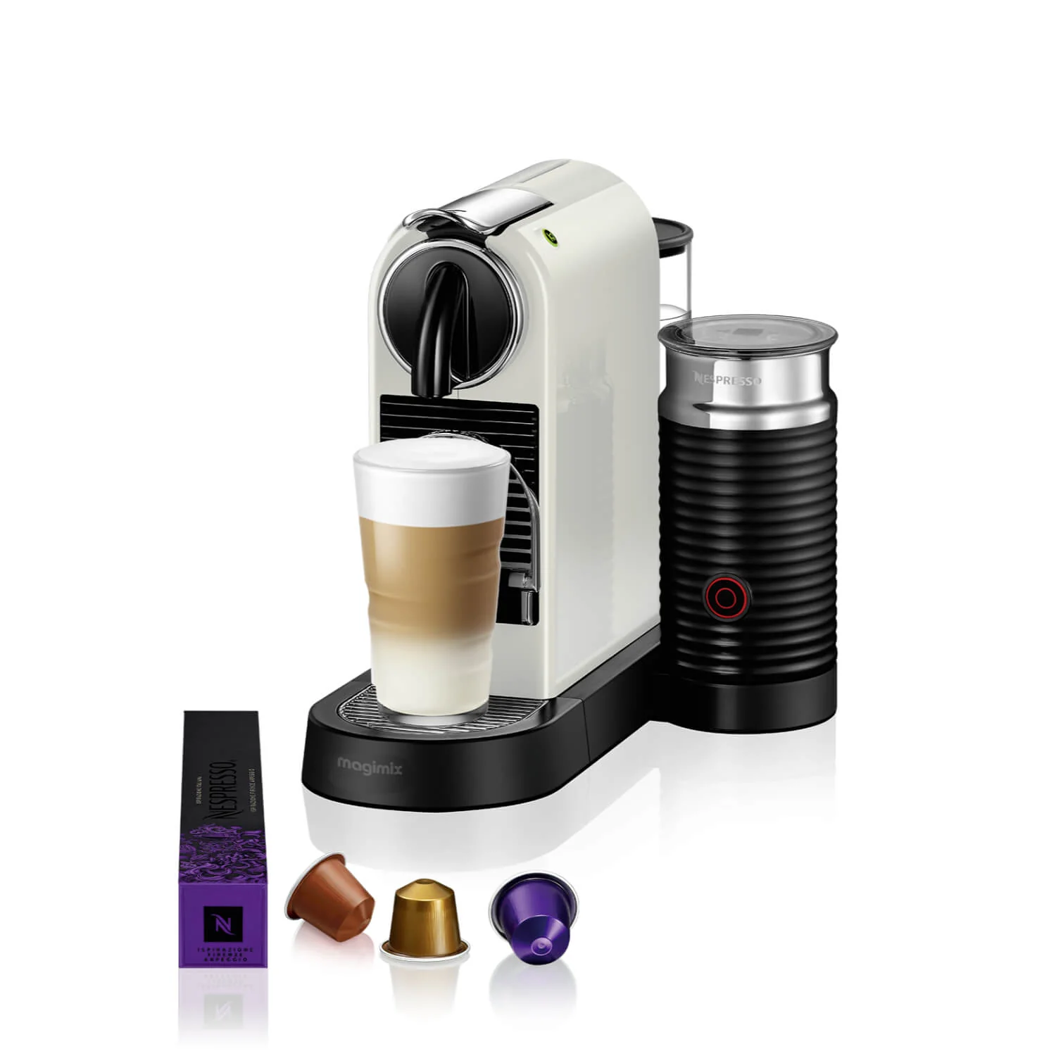 De'Longhi EN267.WAE Nespresso CitiZ Capsule Espresso Coffee Machine + Aeroccino Milk Frother - White - Image 5