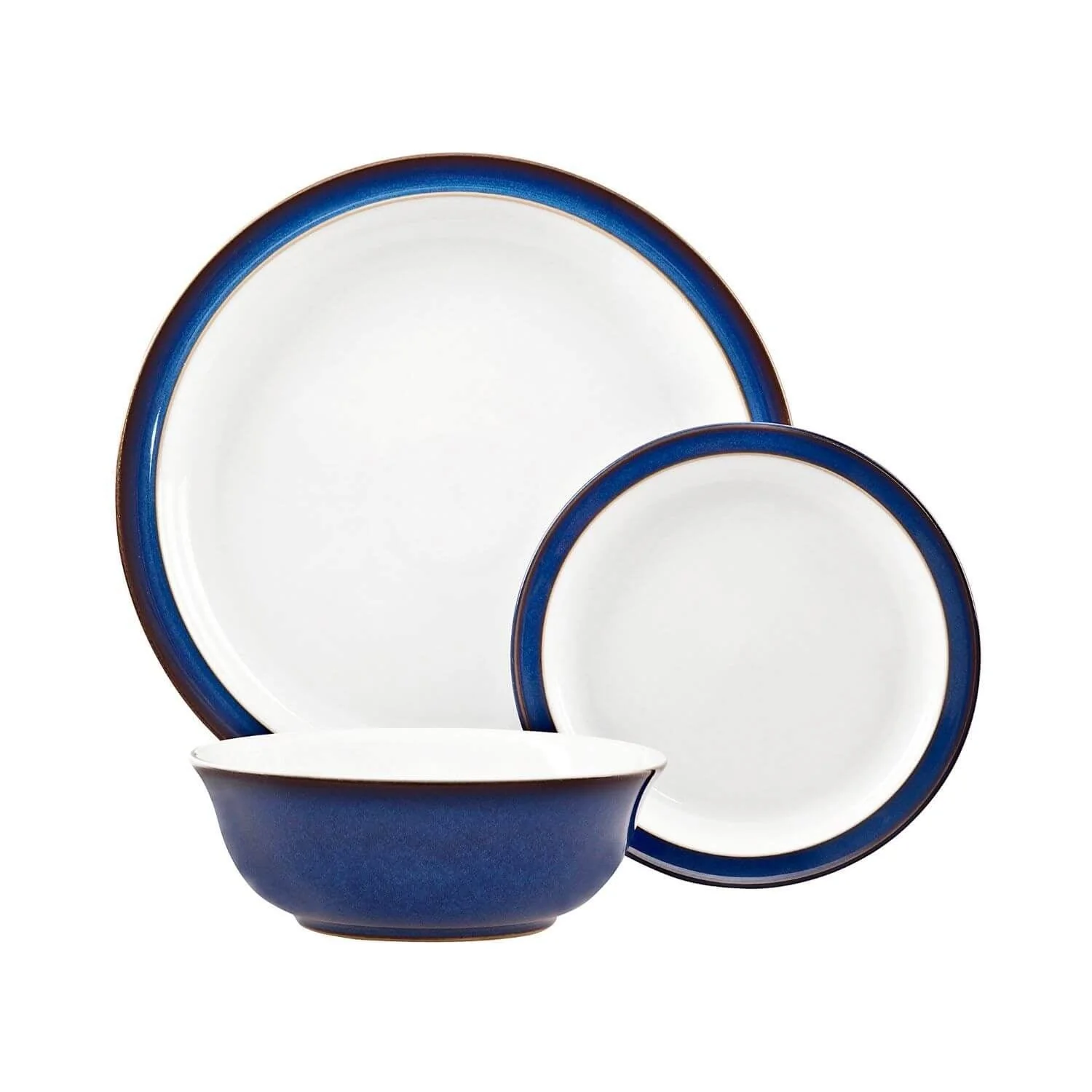 Denby 12 Piece Dinnerware Set - Imperial Blue & White