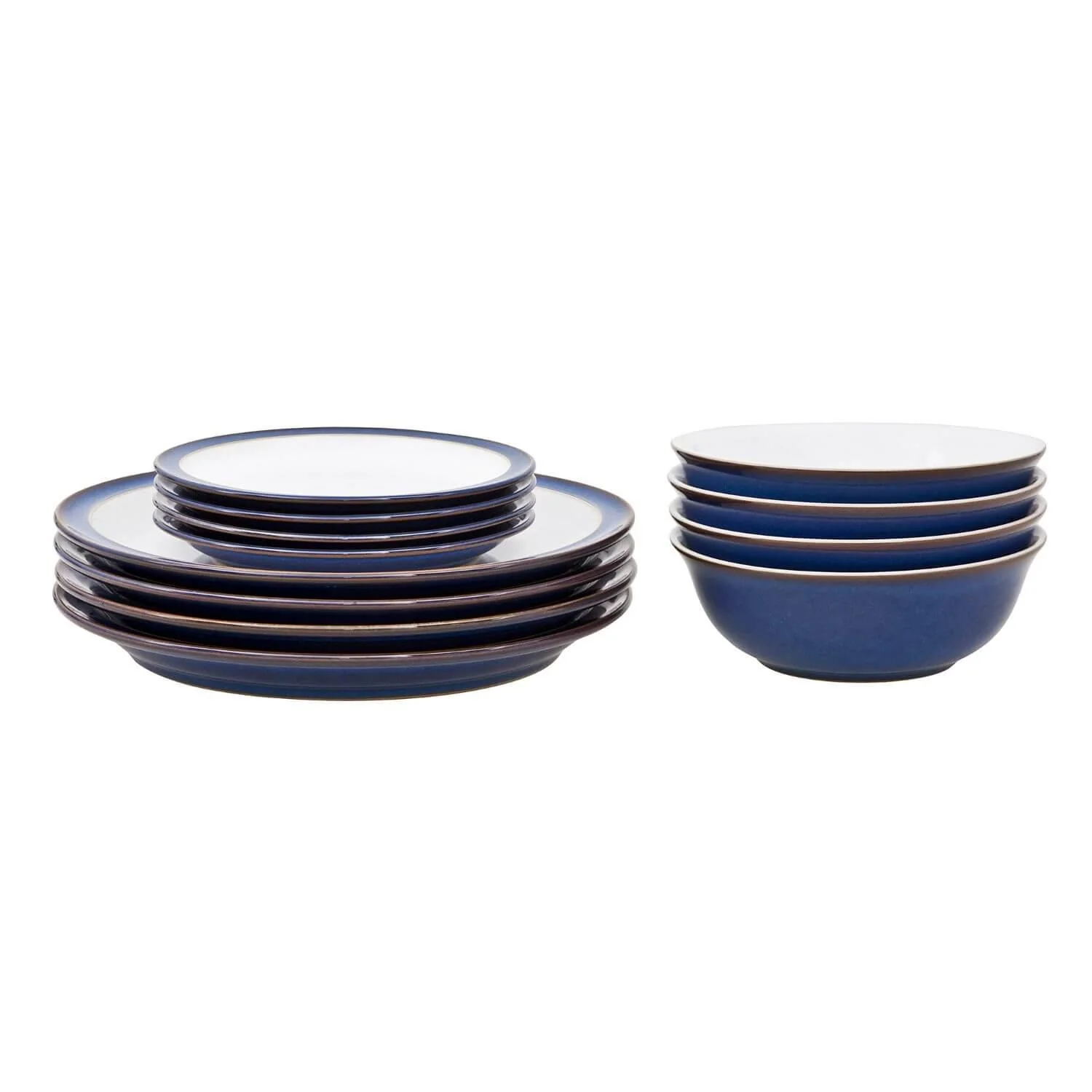 Denby 12 Piece Dinnerware Set - Imperial Blue & White - Image 2