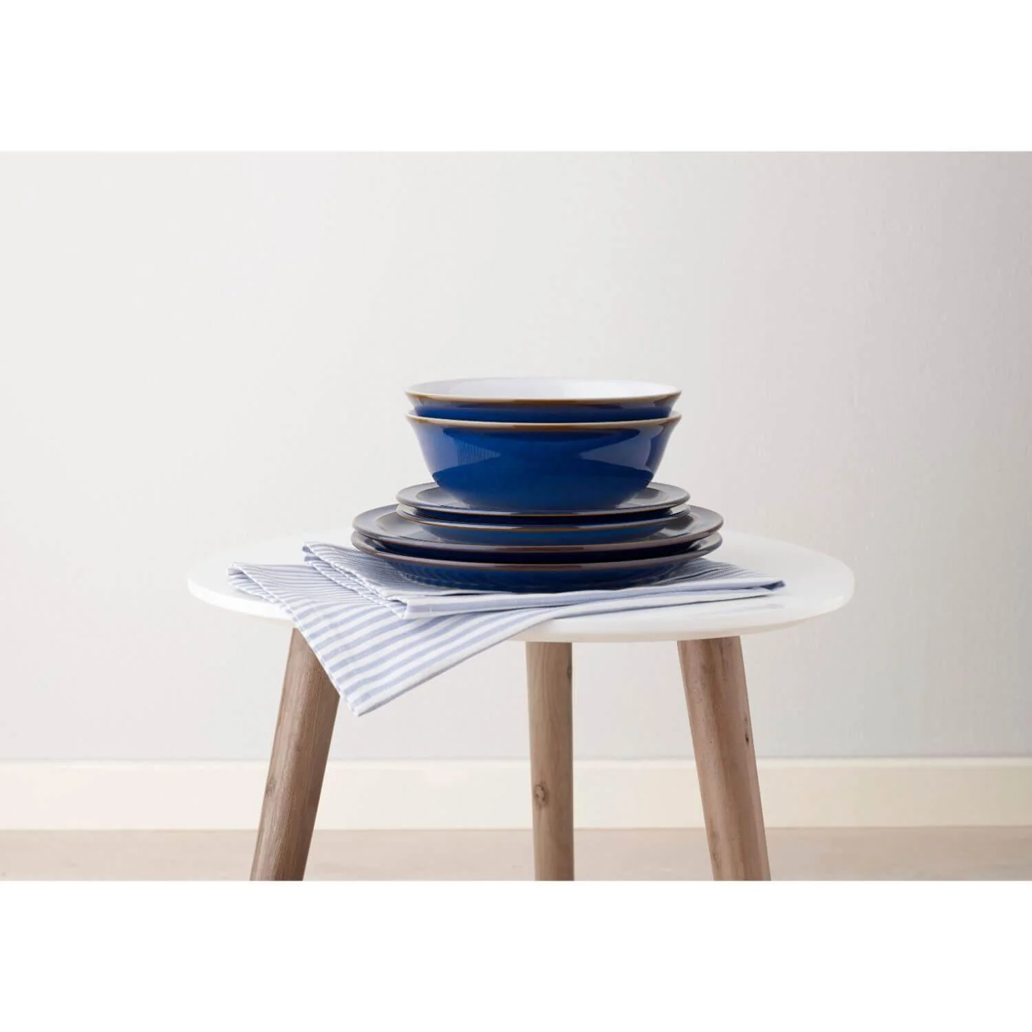Denby 12 Piece Dinnerware Set - Imperial Blue & White - Image 4