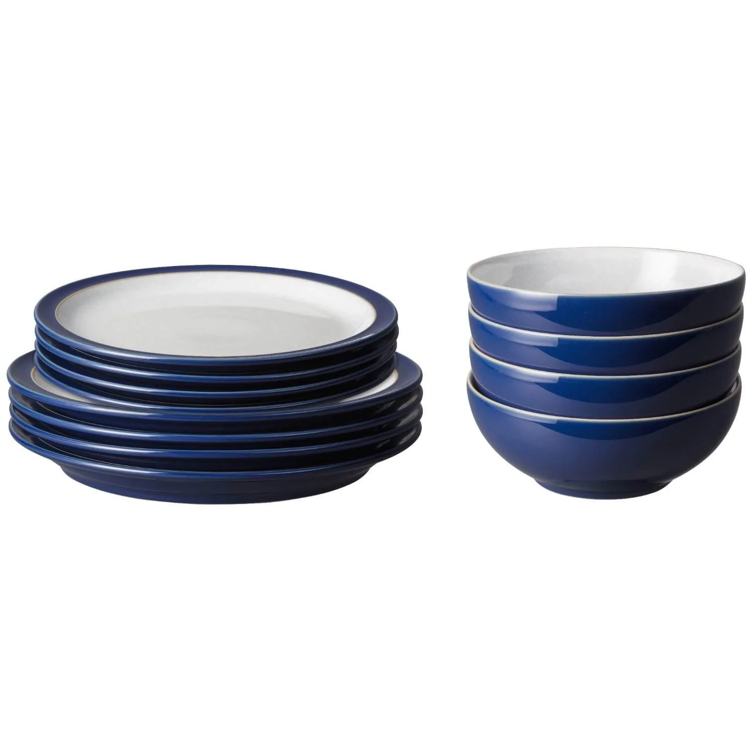 Denby 12 Piece Elements Dinnerware Set - Dark Blue - Image 2