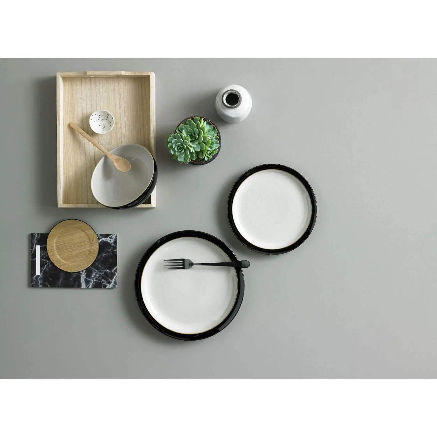 Denby 12 Piece Elements Dinner Set - Black - Image 2
