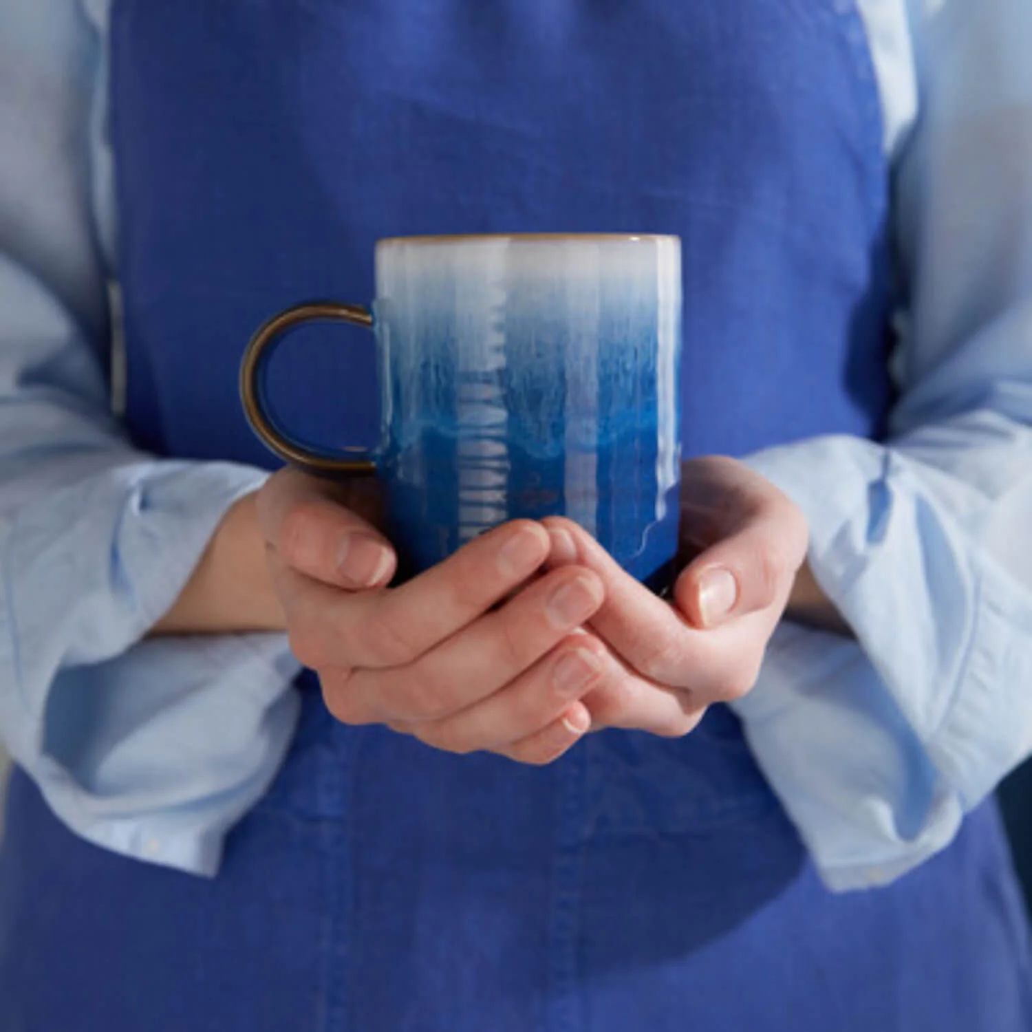 Denby Blue Haze Stoneware 410ml Ridged Mug - Image 3
