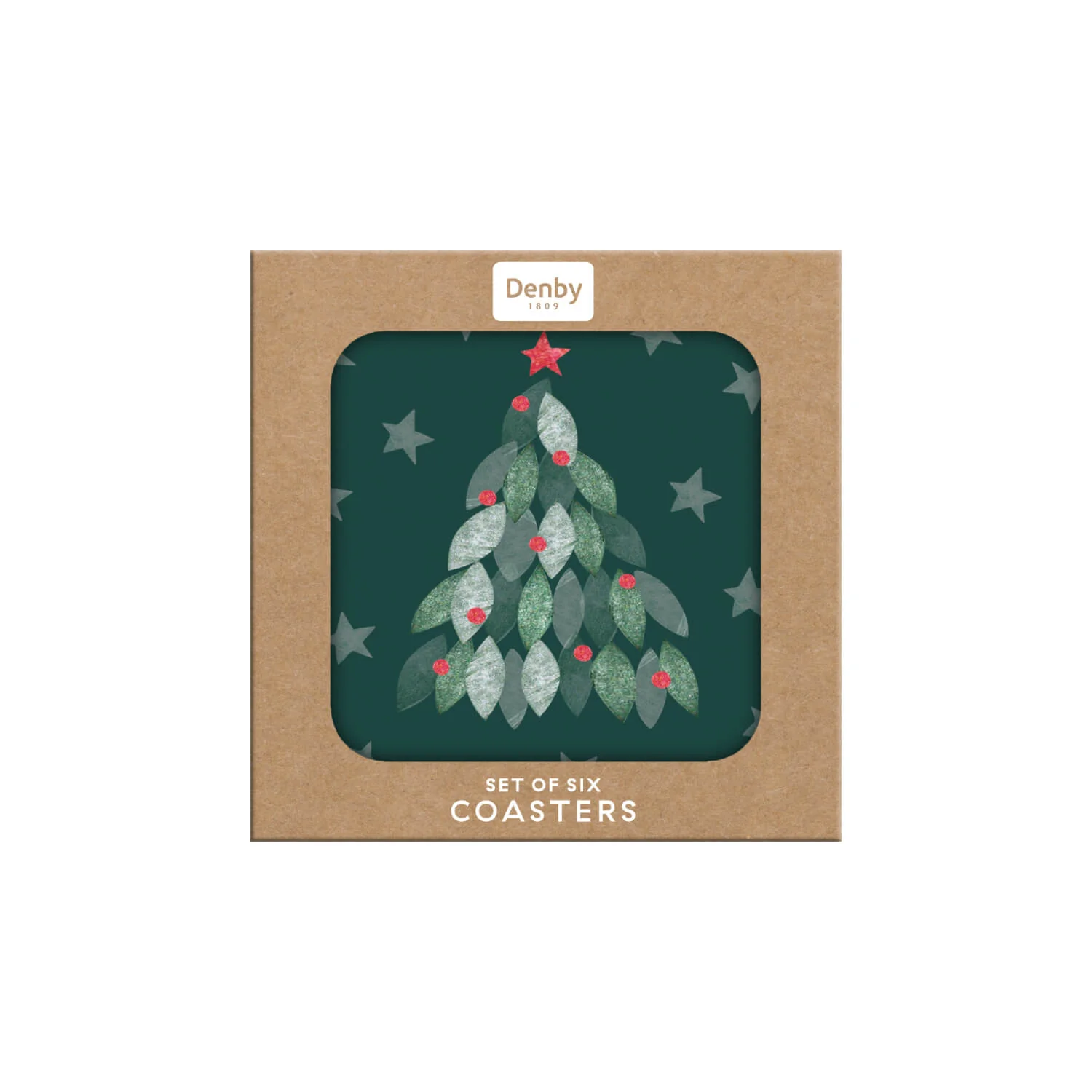 Denby Christmas Evergreen Coasters - Set of 6 - Image 2