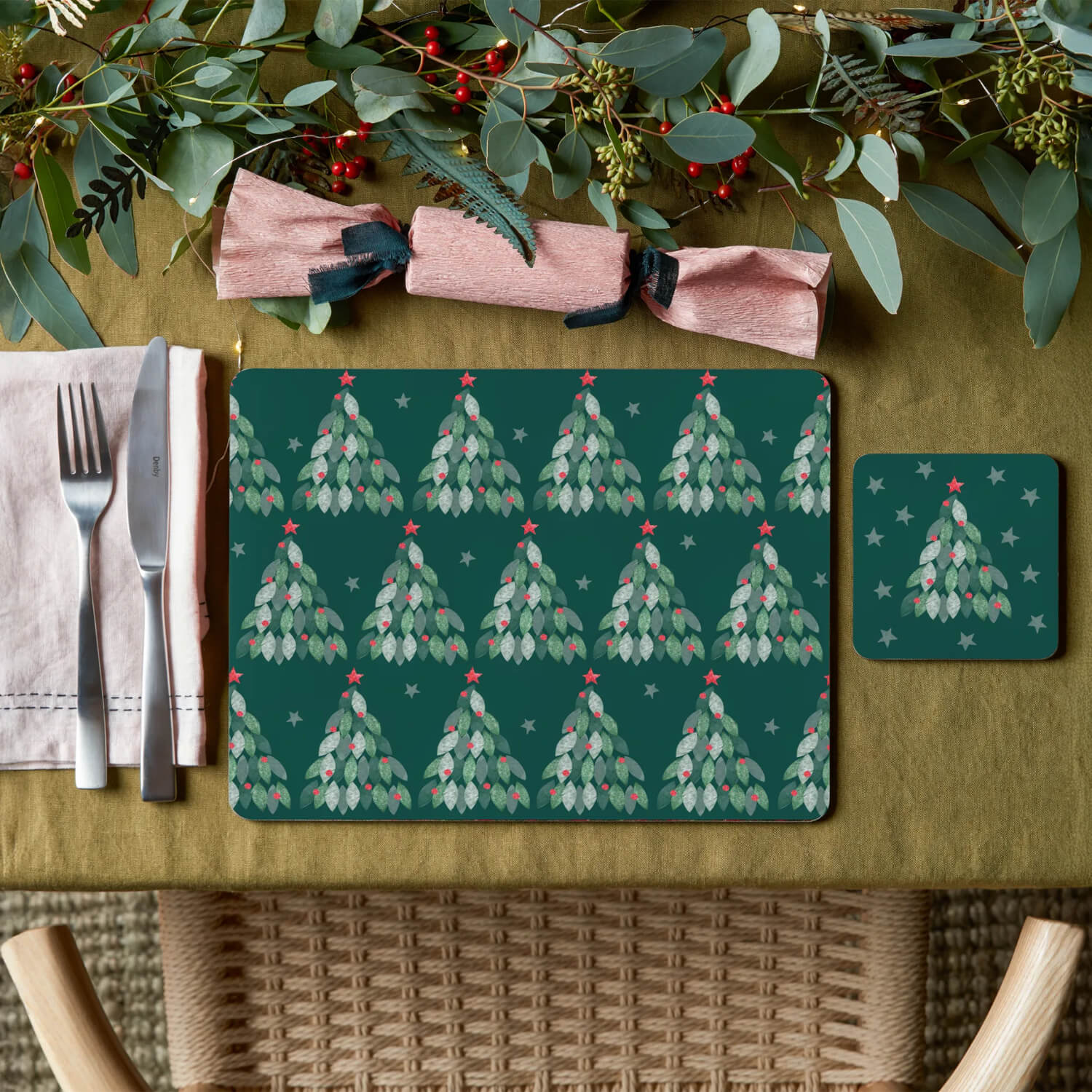 Denby Christmas Evergreen Coasters - Set of 6 - Image 3
