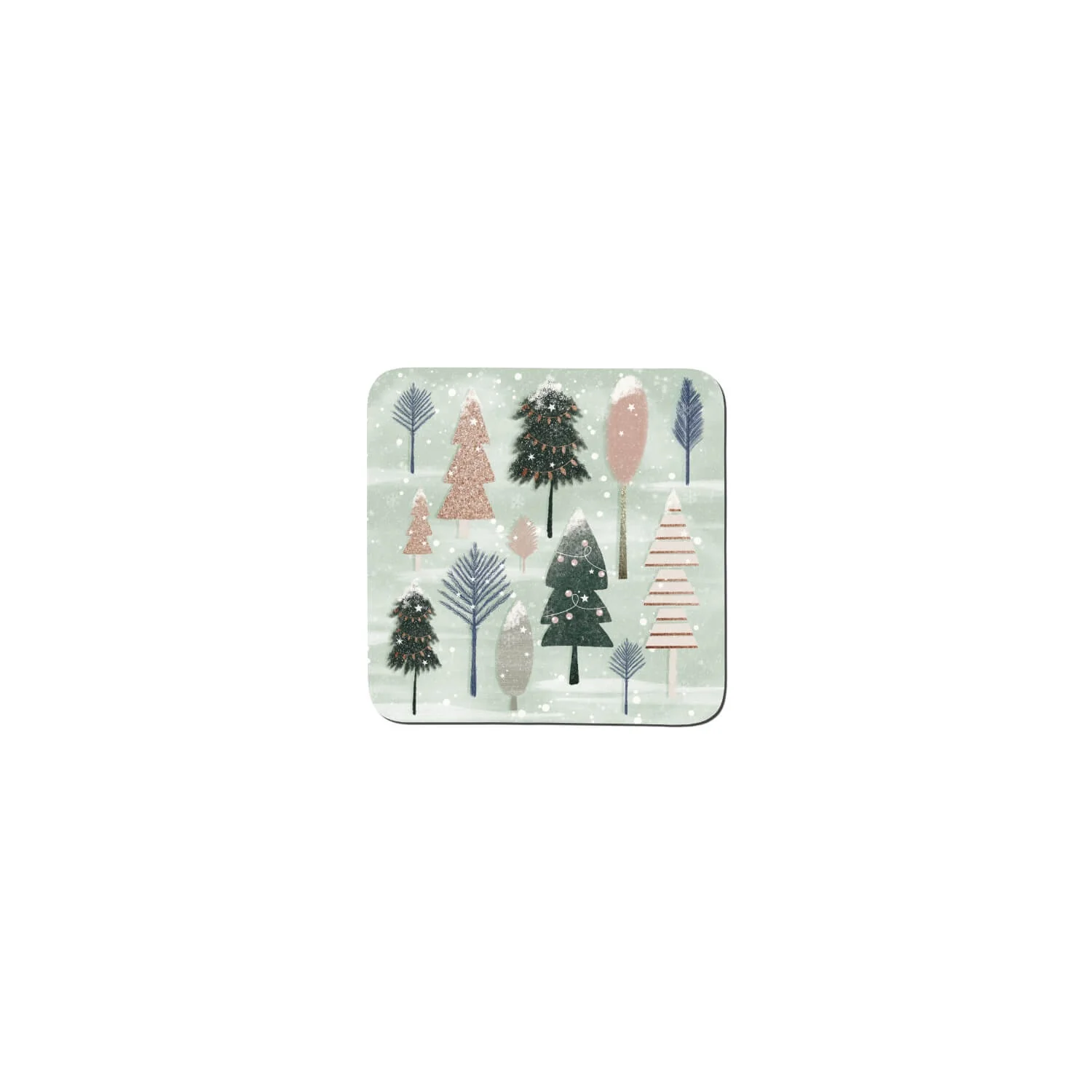 Denby Christmas Forest Sage Coasters - Set of 6