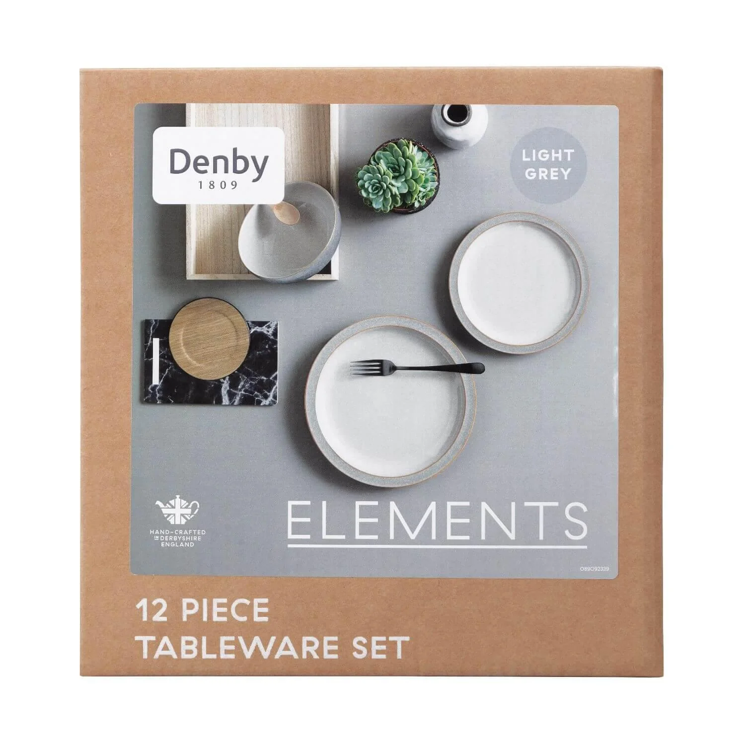 Denby Elements Light Grey Dinnerware Set - 12 Piece - Image 4