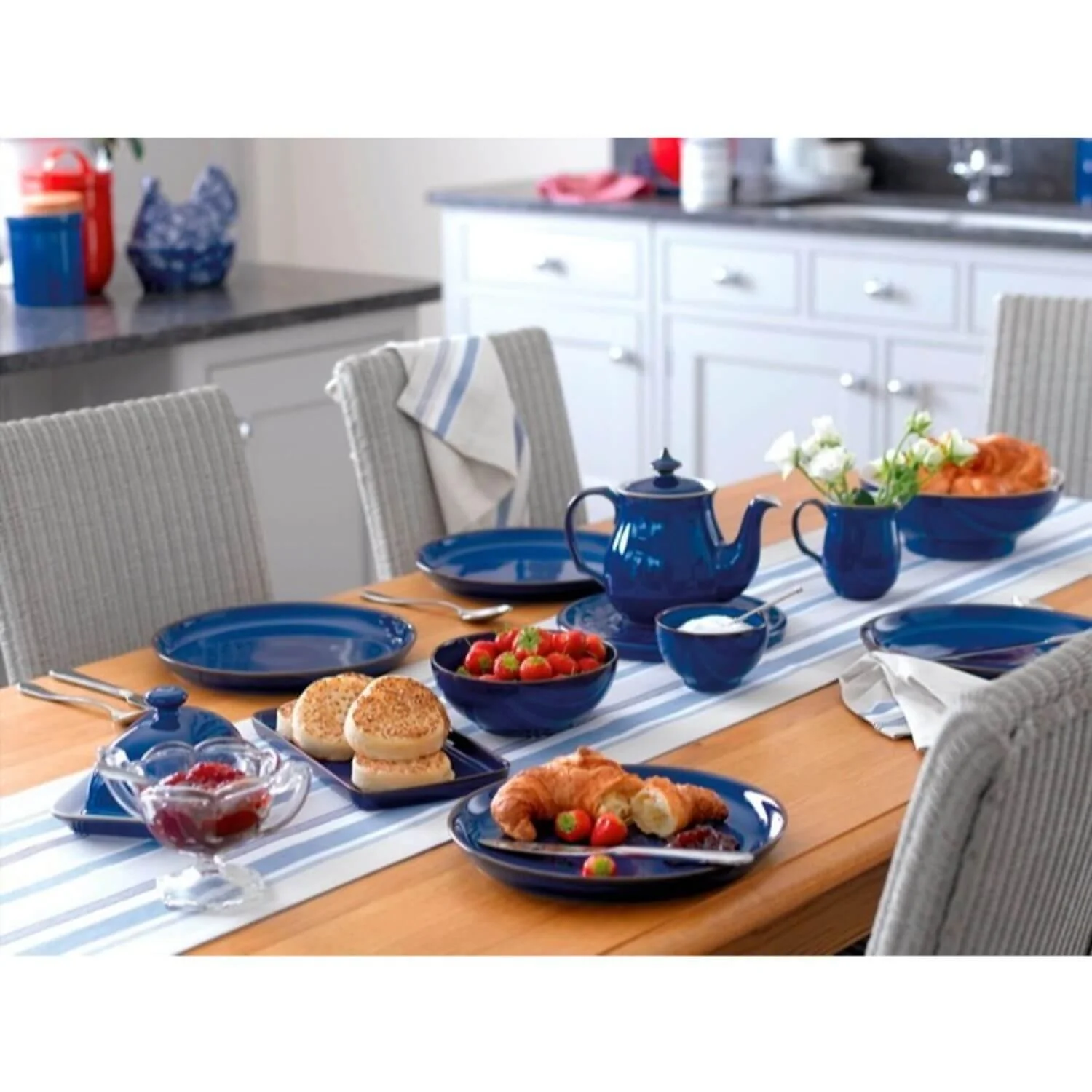 Denby 12 Piece Coupe Dinnerware Set - Imperial Blue - Image 5