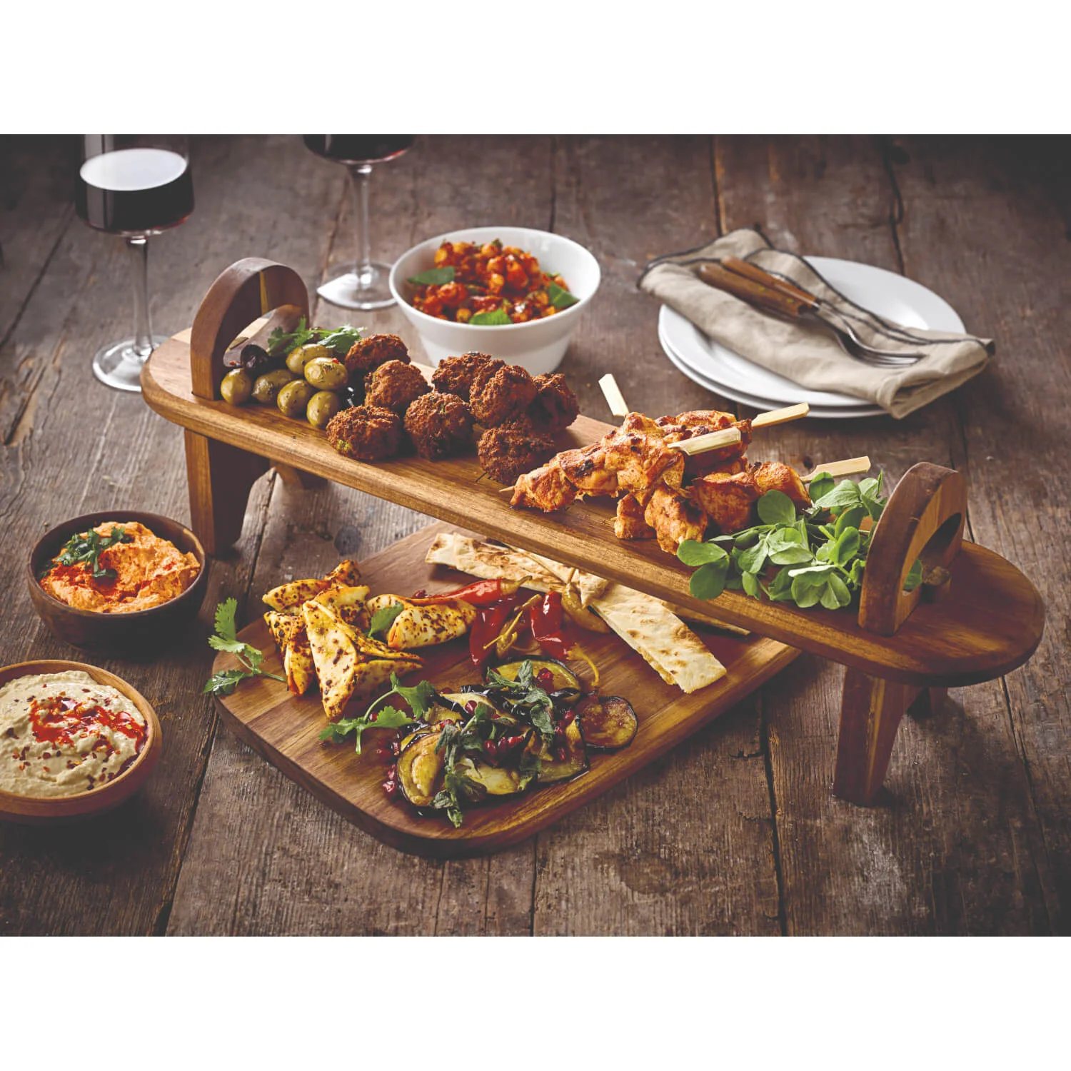 Denby James Martin 60cm Long Raised Wood Serving Board Set - Image 4