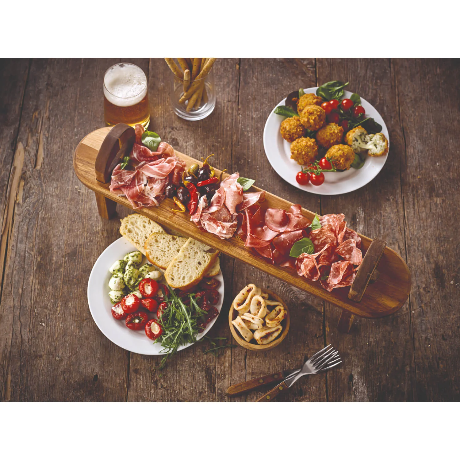 Denby James Martin 60cm Long Raised Wood Serving Board Set - Image 5