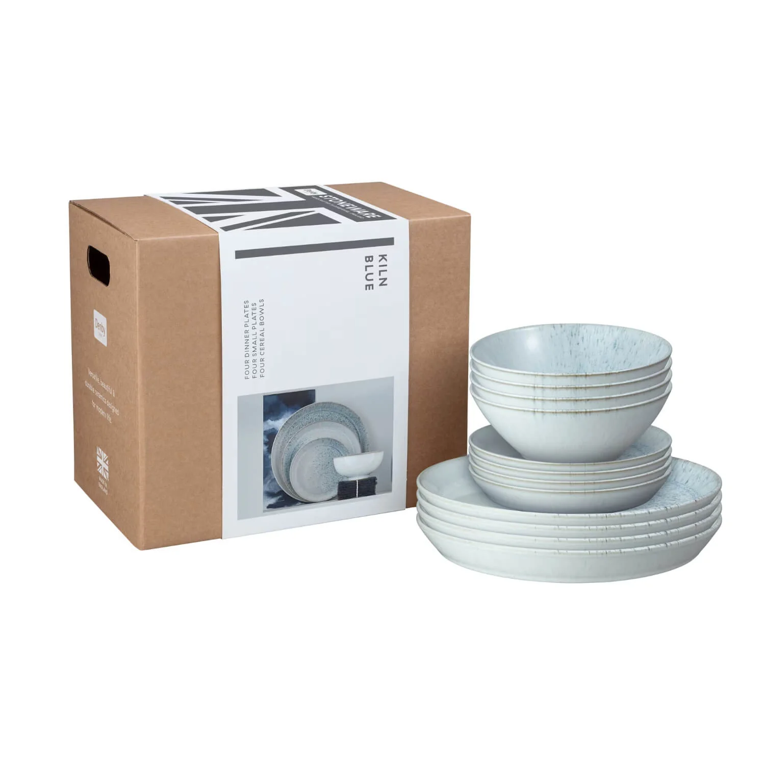 Denby Kiln 12 Piece Dinnerware Set - Blue - Image 7