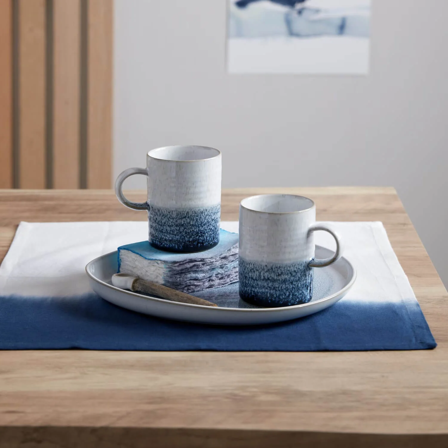 Denby Stoneware Kiln 370ml Ridged Mug - Blue - Image 2