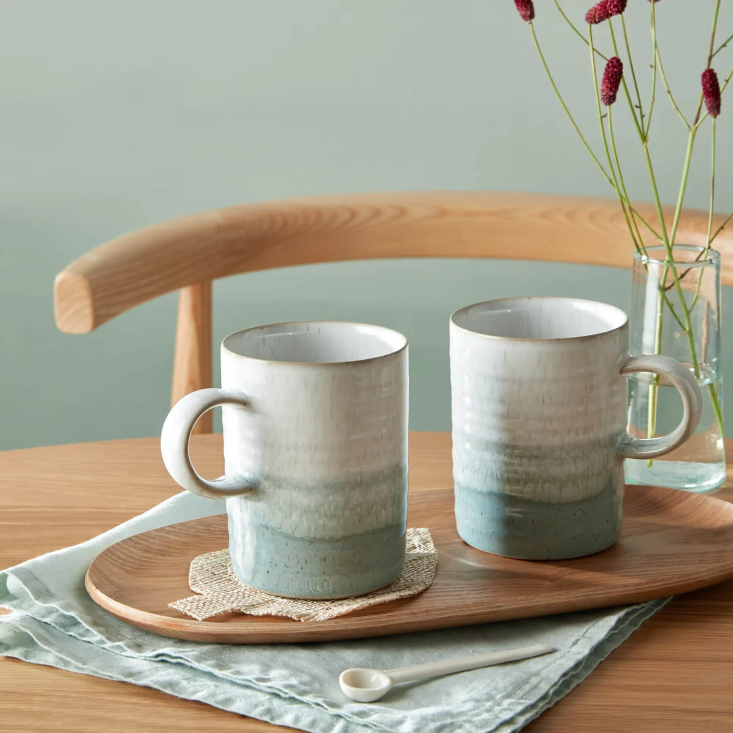 Denby Stoneware Kiln 370ml Ridged Mug - Green - Image 4