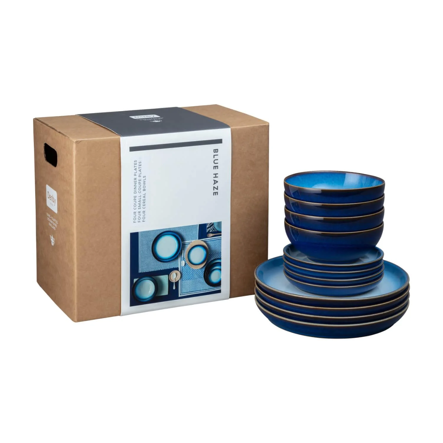 Denby Blue Haze Coupe Tableware Set - 12 Piece - Image 3