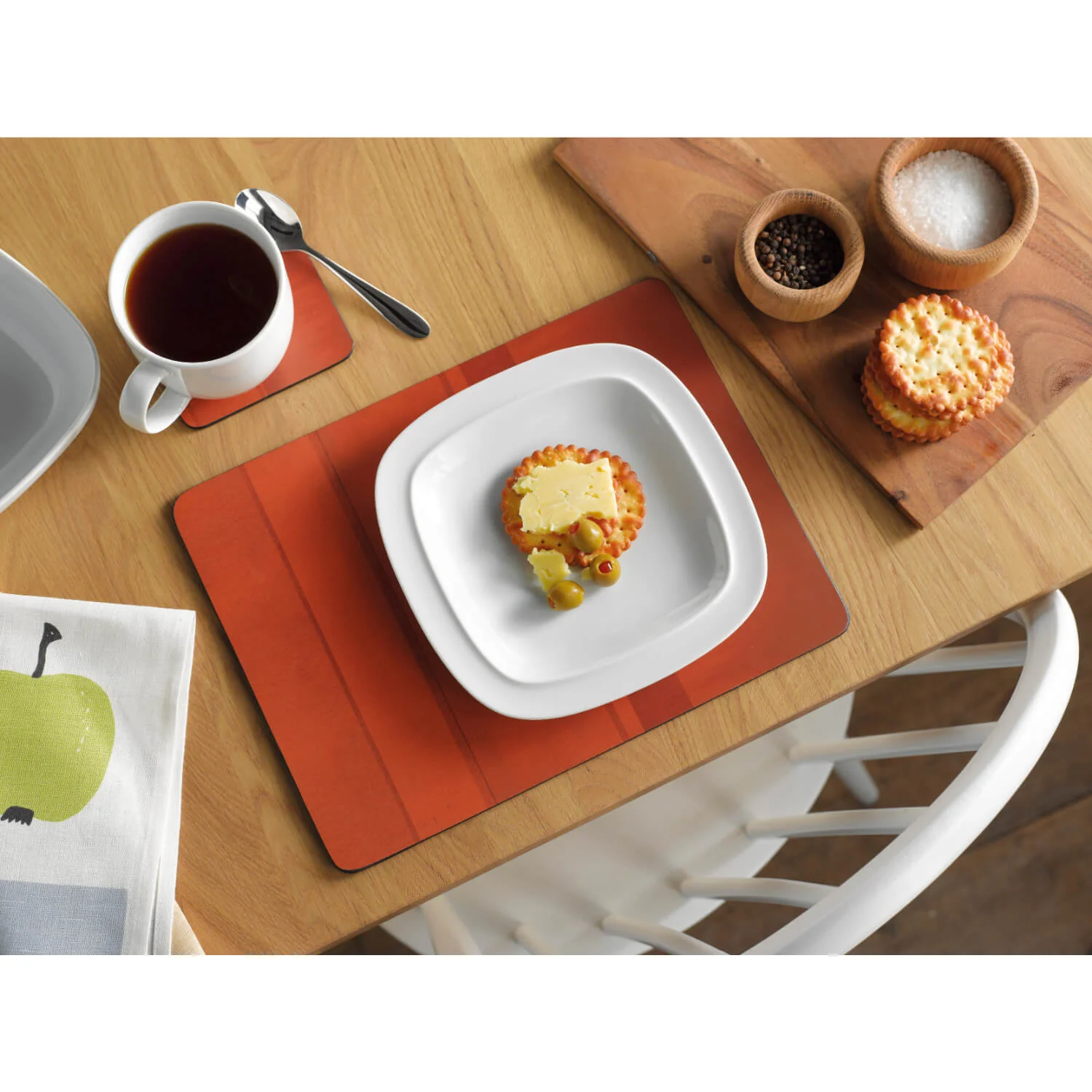 Denby Pottery Colours 12 Piece Placemat & Coaster Set - Orange - Image 6