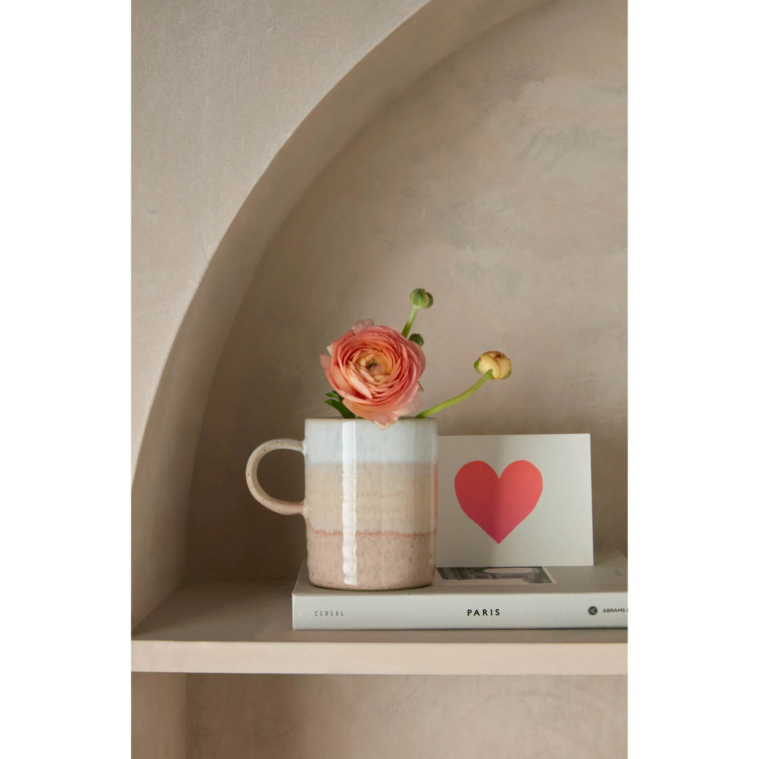 Denby Stoneware Kiln 370ml Ridged Mug - Coral - Image 5