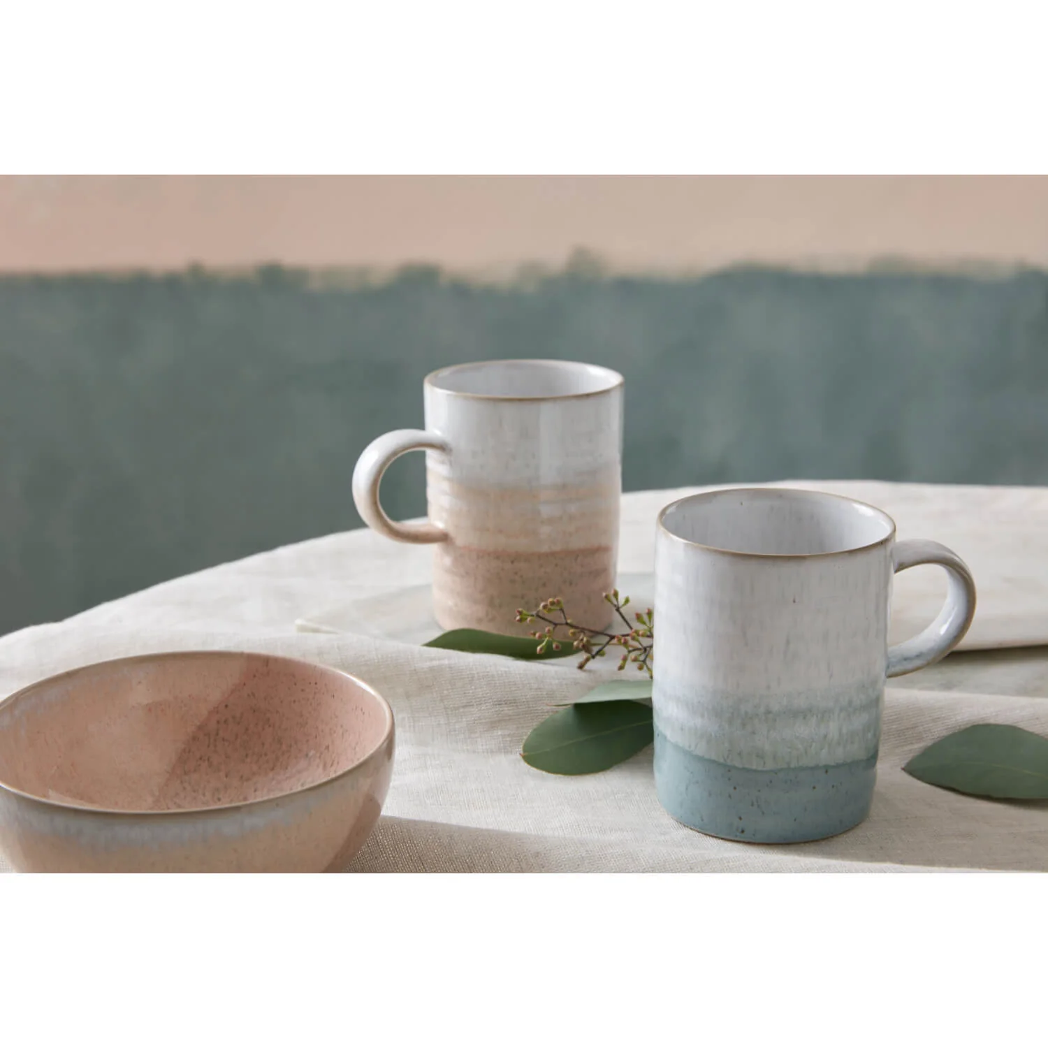 Denby Stoneware Kiln 370ml Ridged Mug - Light Blue - Image 3