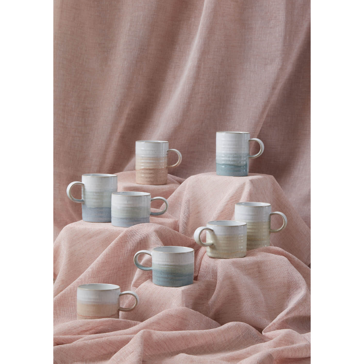 Denby Stoneware Kiln 370ml Ridged Mug - Light Blue - Image 4