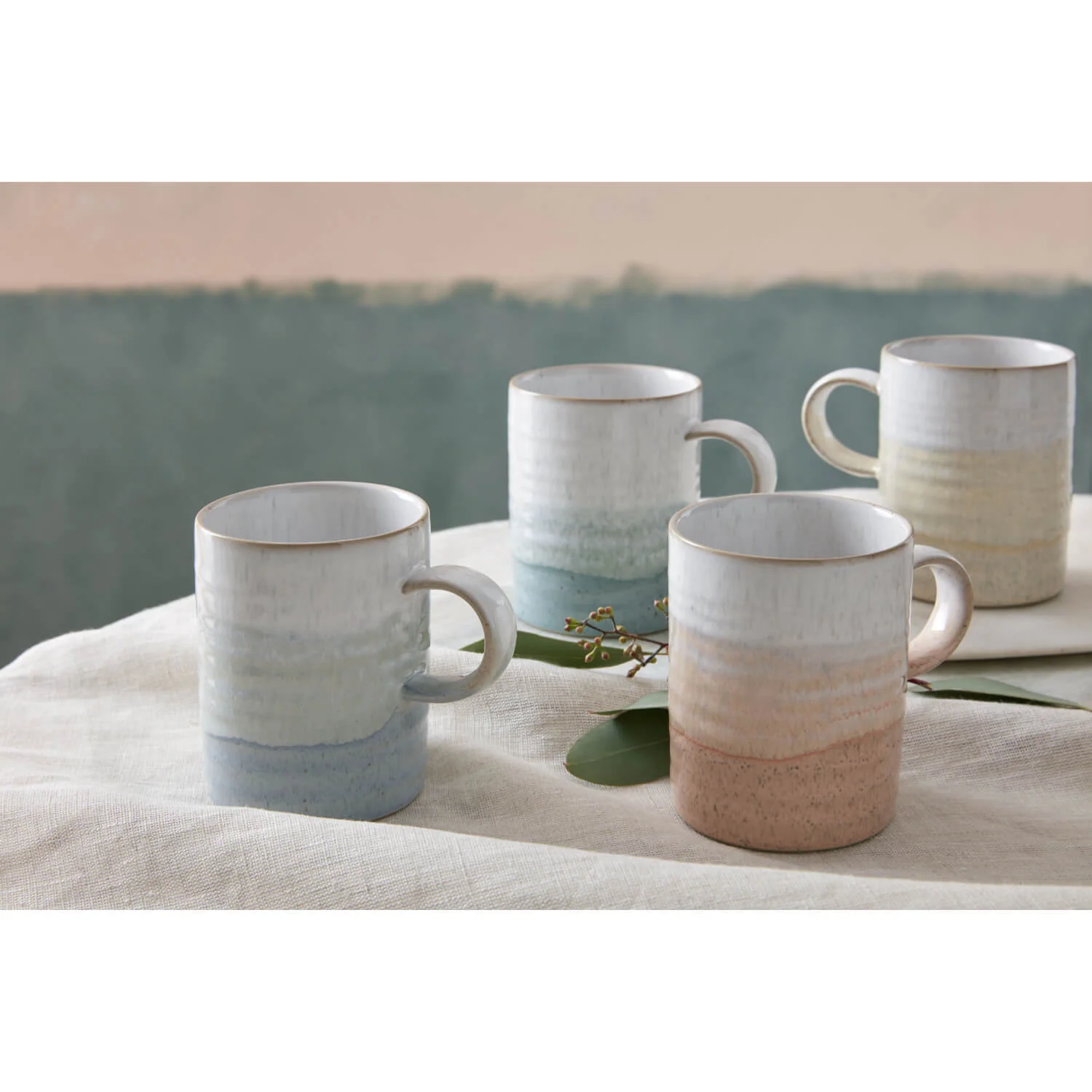 Denby Stoneware Kiln 370ml Ridged Mug - Light Blue - Image 5