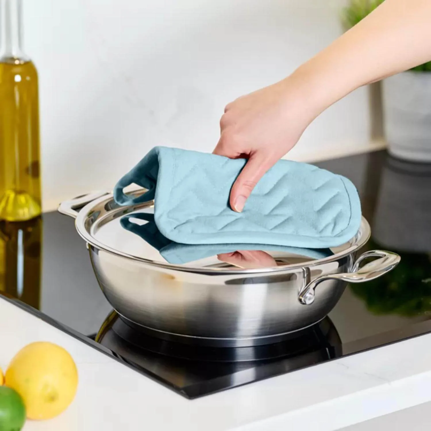 Dexam Love Colour Cotton Pot Grab - Duck Egg - Image 2