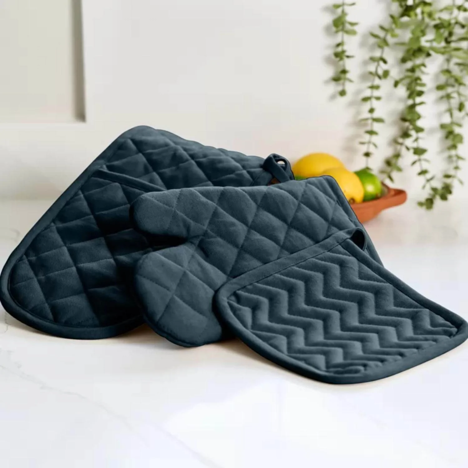 Dexam Love Colour Double Oven Glove - Ink Blue - Image 4