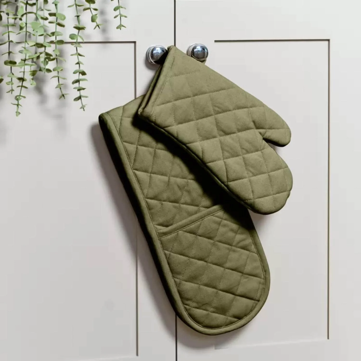 Dexam Love Colour Double Oven Glove - Olive Green - Image 4