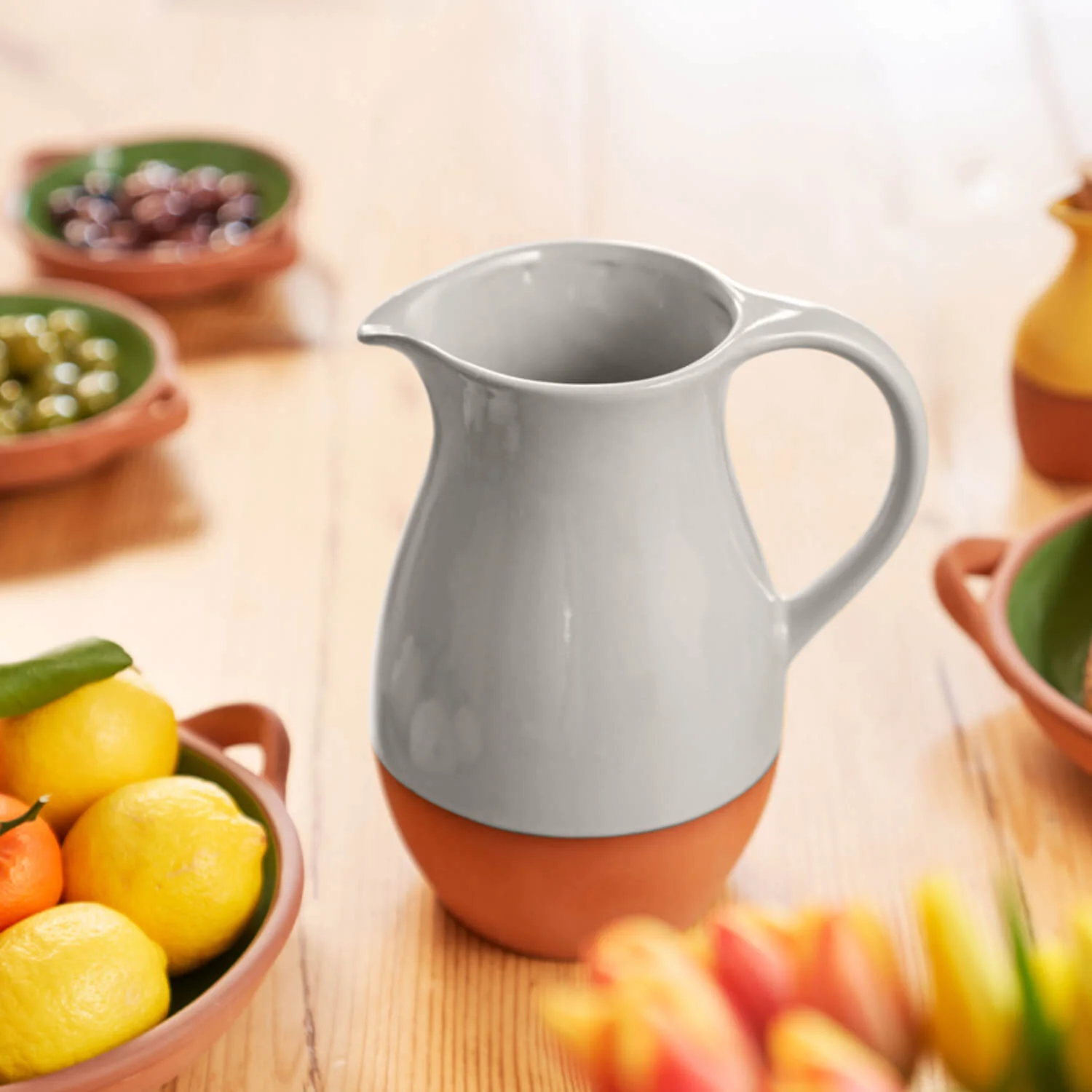 Dexam Sintra Glazed 3L Terracotta Jug - Stone - Image 2