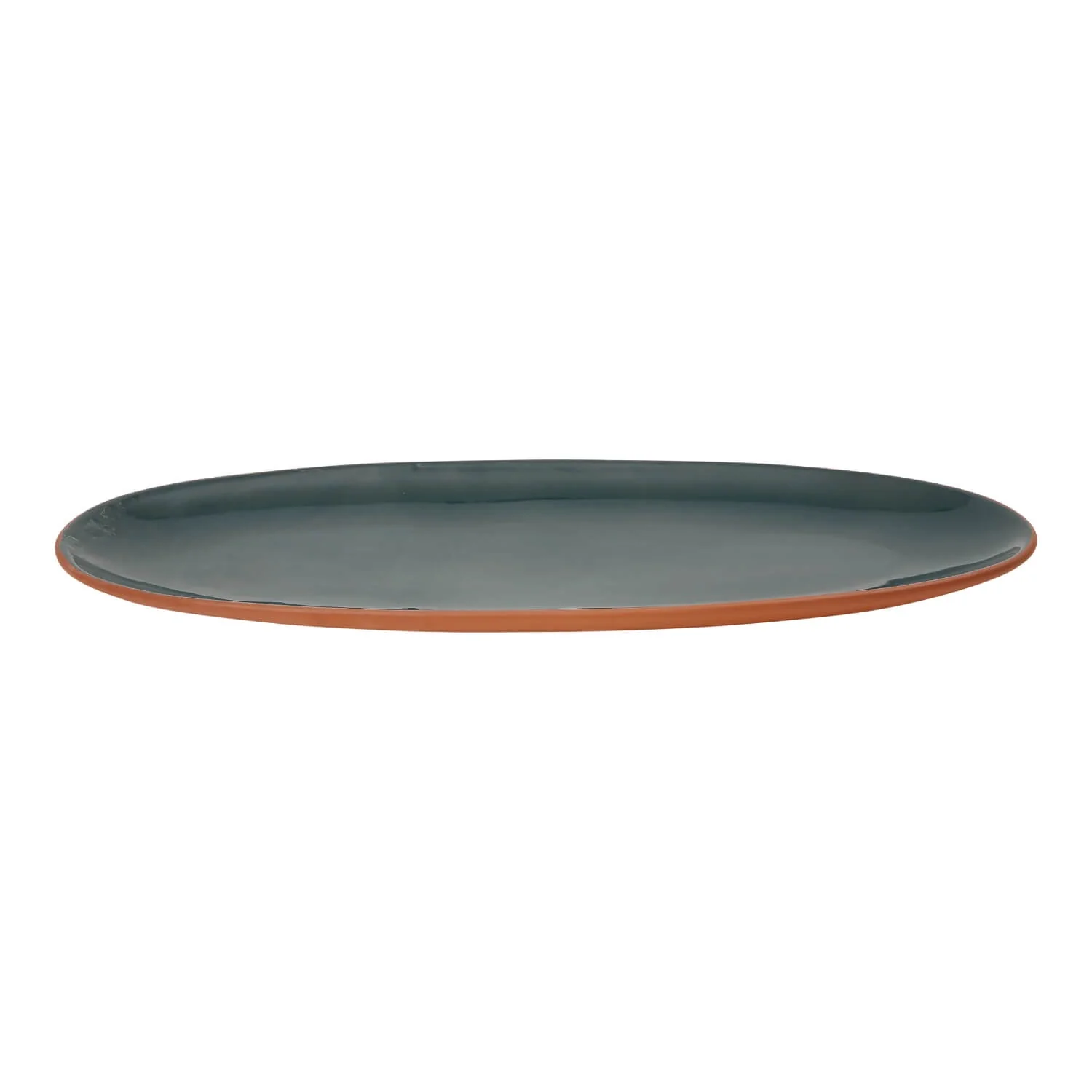 Dexam Sintra Glazed Terracotta 47.5cm x 20.5cm Oval Serving Platter - Ink Blue