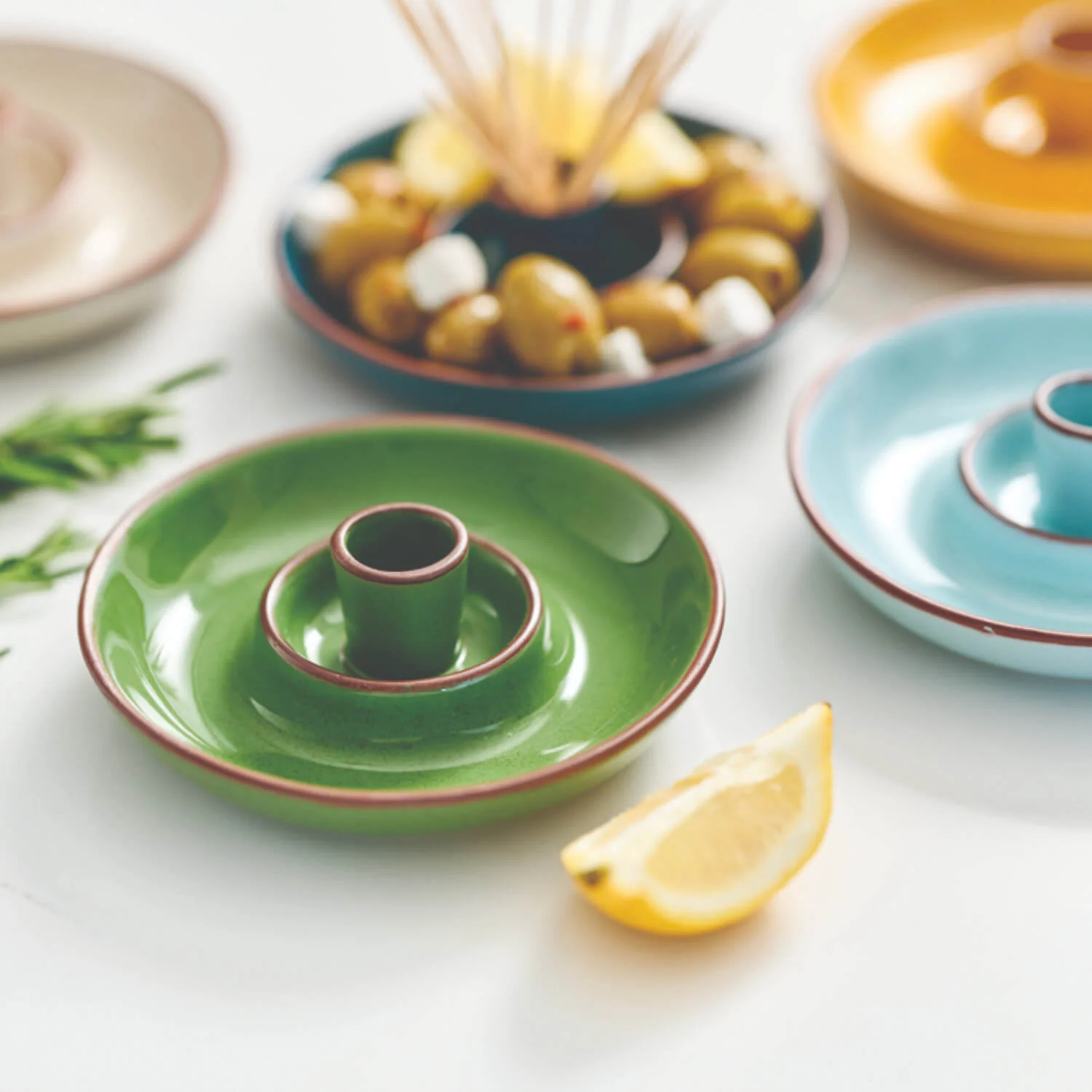 Dexam Sintra Glazed Terracotta Olive Dish - Green - Image 2
