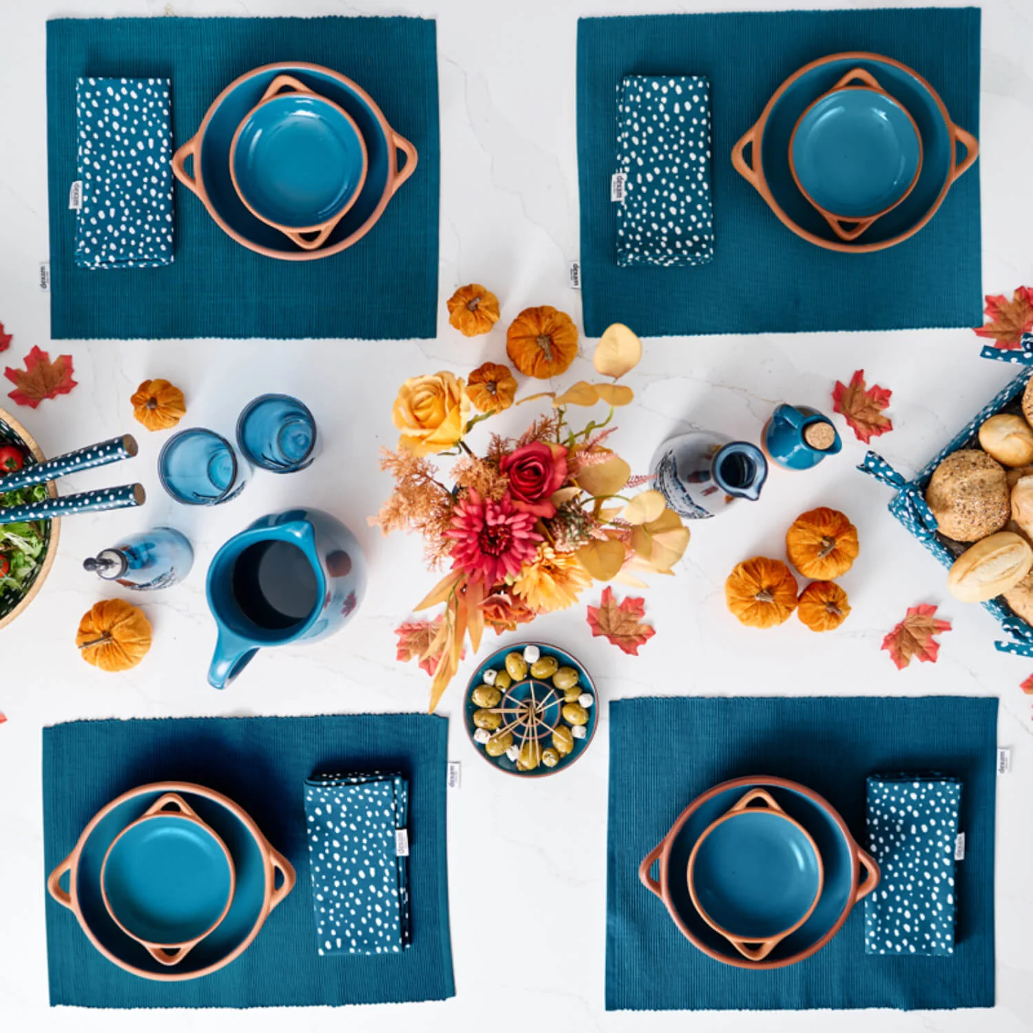 Dexam Sintra Glazed Terracotta Olive Dish - Ink Blue - Image 3