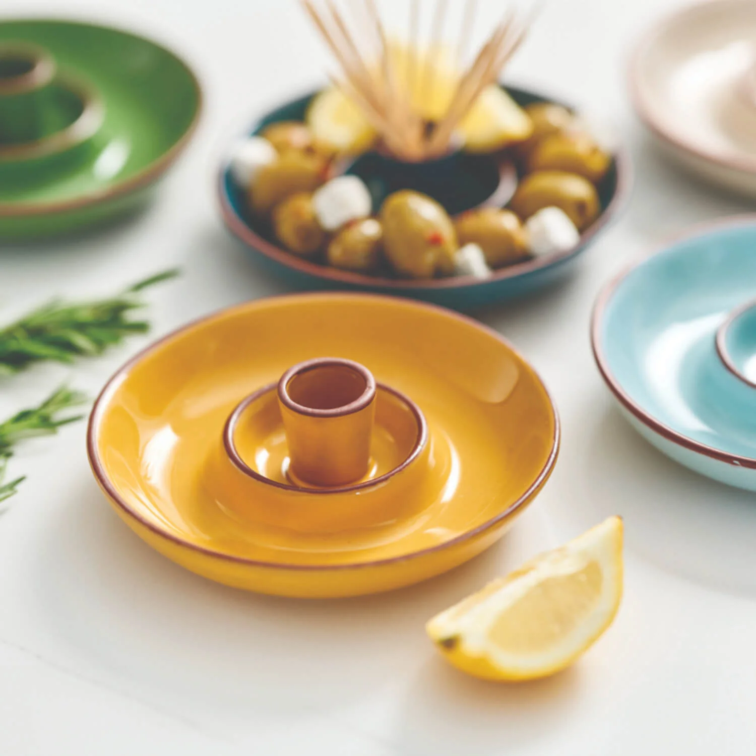 Dexam Sintra Glazed Terracotta Olive Dish - Ochre - Image 2