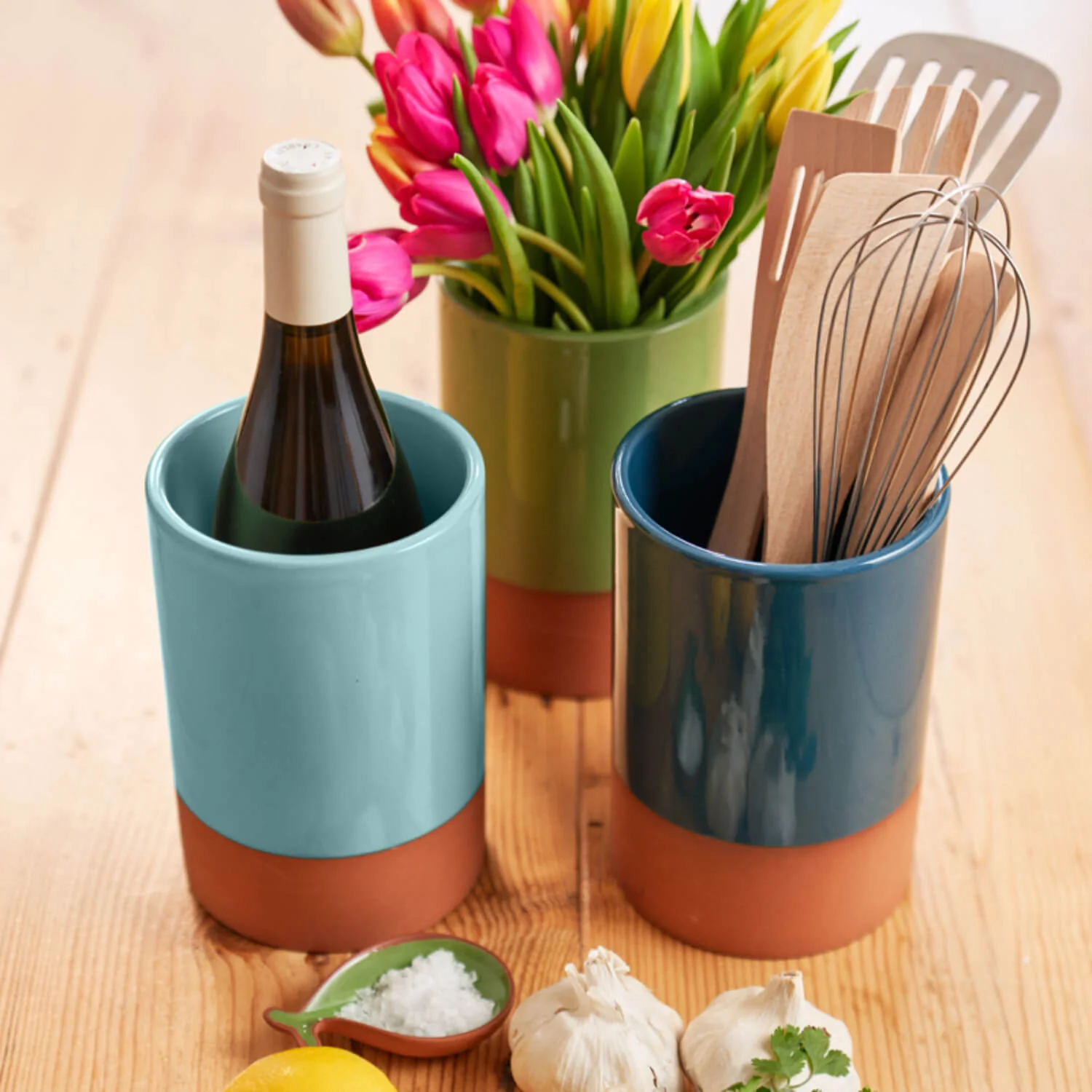Dexam Sintra Glazed Terracotta Wine Cooler - Duck Egg - Image 4