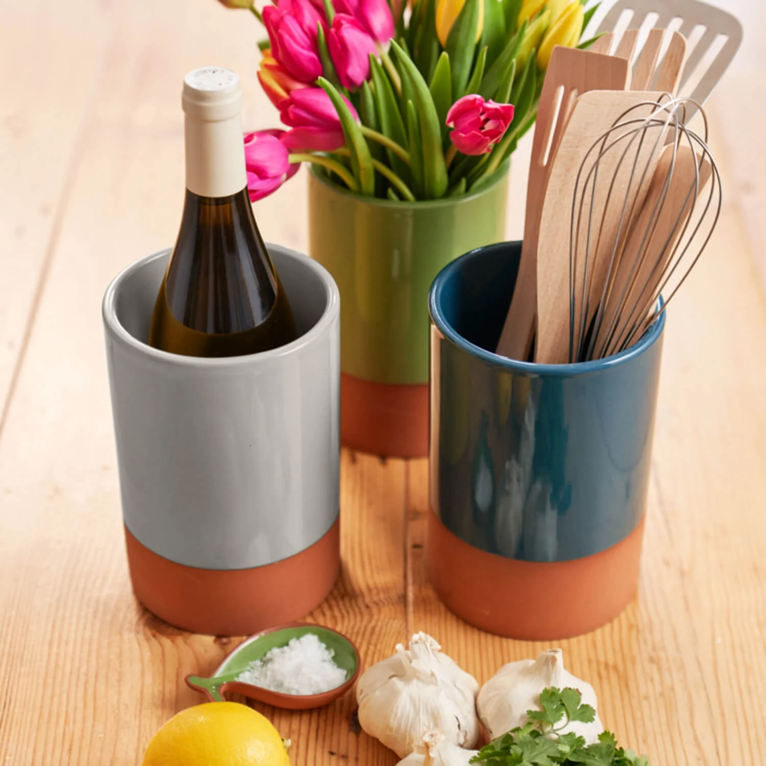 Dexam Sintra Glazed Terracotta Wine Cooler - Stone - Image 3