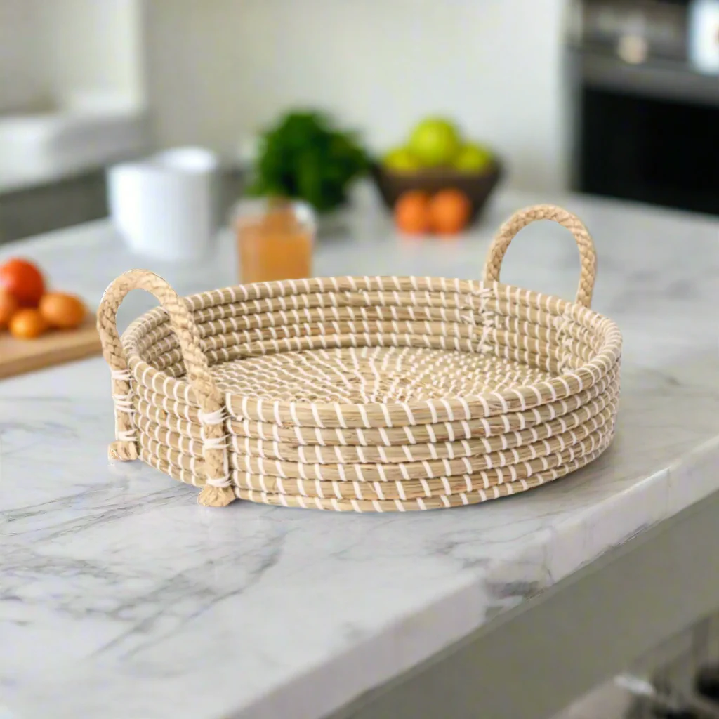 Dexam Sintra Seagrass 35cm Round Tray - Natural - Image 2
